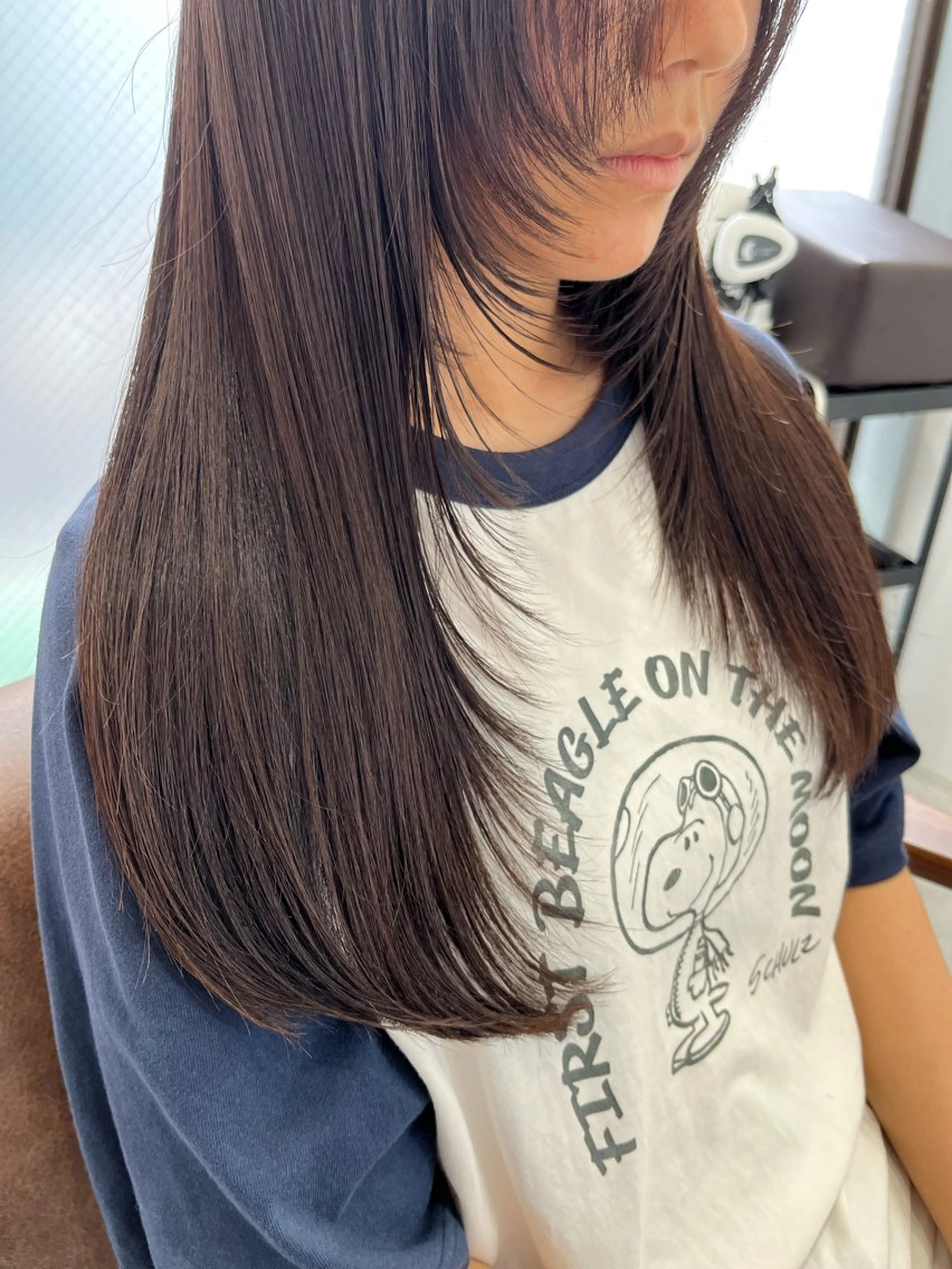 ロング 顔まわりレイヤー レイヤーカット カット ヘッドスパ 暖色＊ベージュ ＊くらたあやかのヘアスタイル