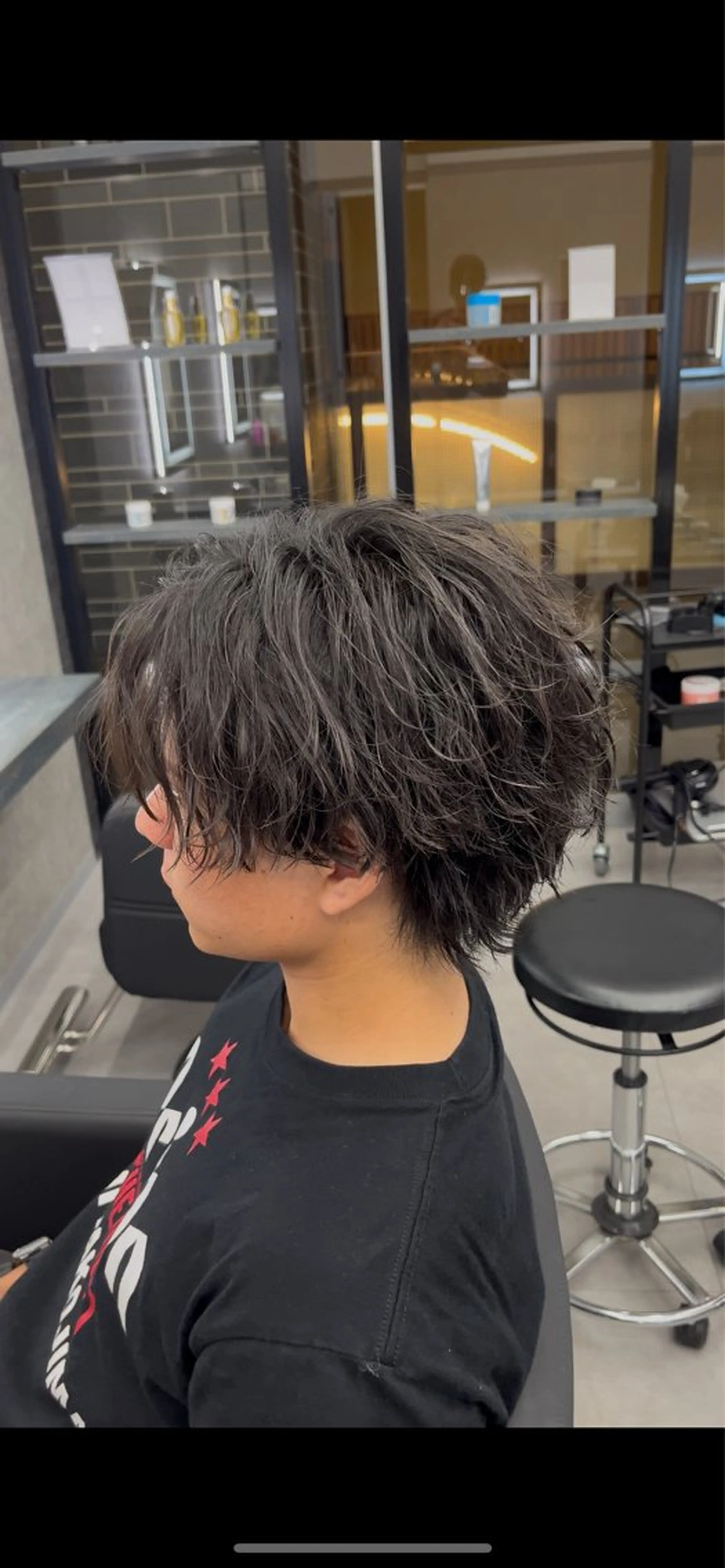 ショート パーマ ヘアアレンジ メンズ センターパート メンズウルフカット ウルフカット カット 【札幌メンズ特化】 🔥RIKU🔥のヘアスタイル