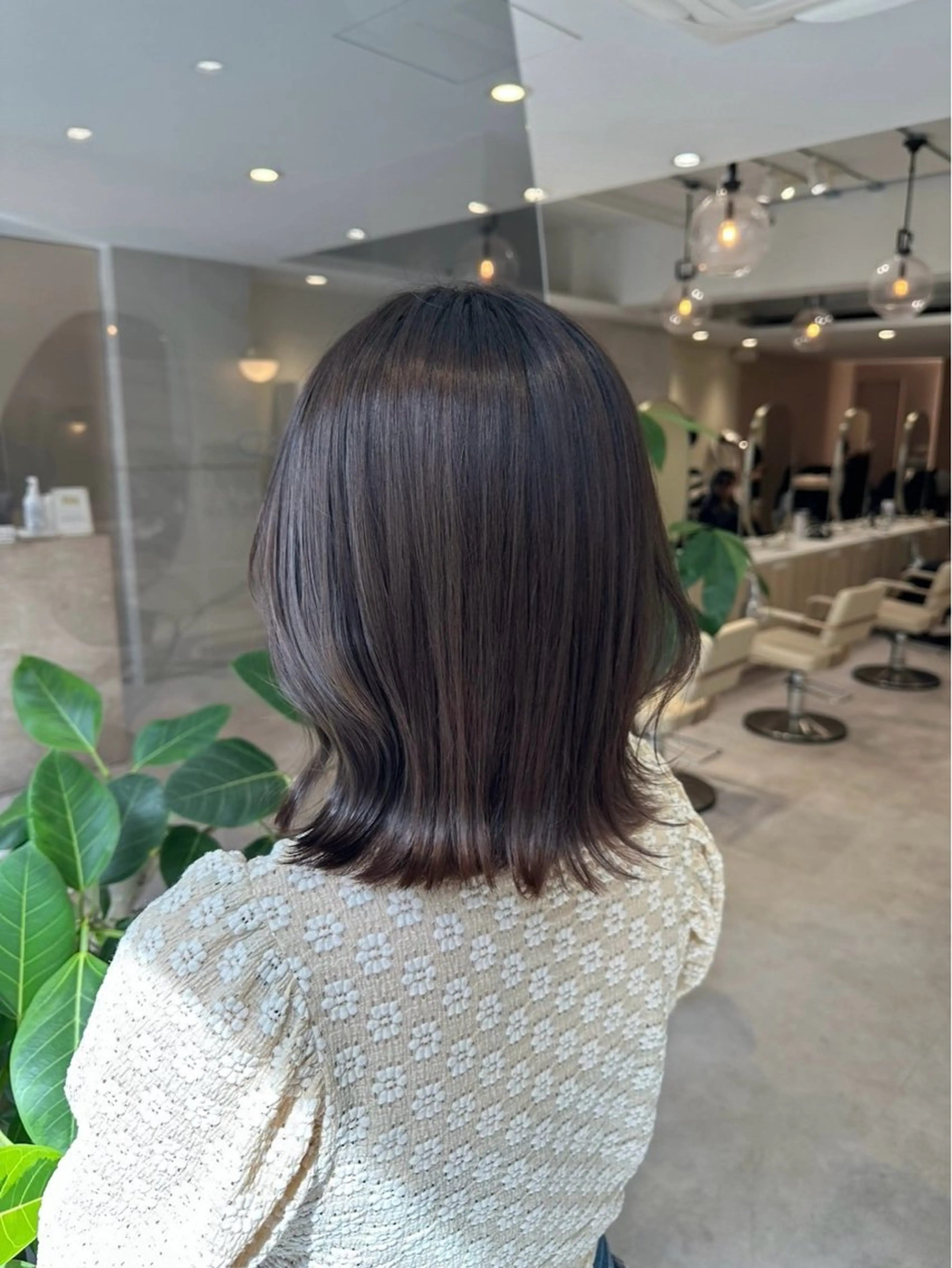 ミディアム カラー ダークグレー ダークグレージュ グレージュ ボブ くびれヘア カット ヘアカラー 透明感カラー🌿 グレージュ🐺陽介のヘアスタイル