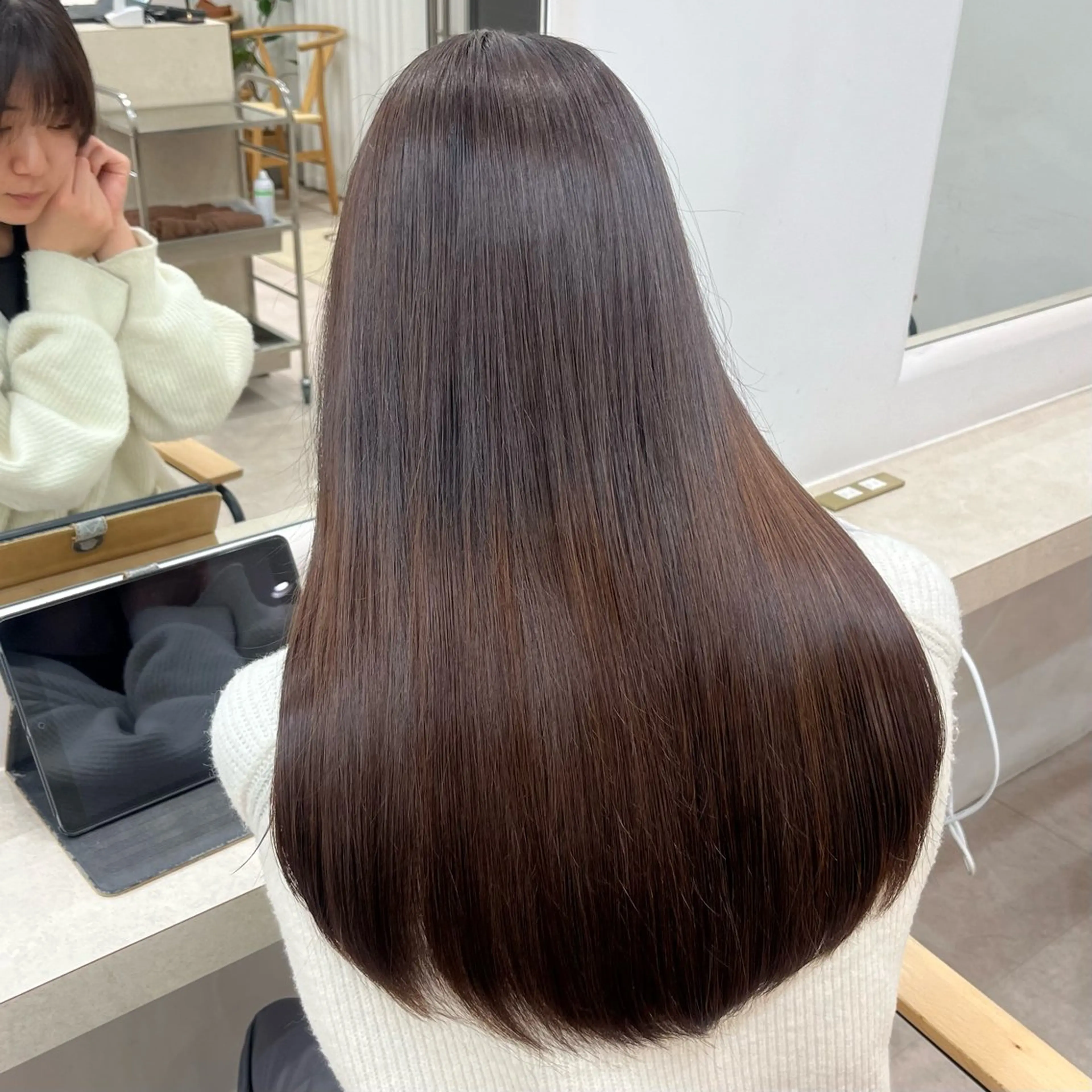 ロング 縮毛矯正 ‎‎りな‪🪽カット /透明感･暖色カラーのヘアスタイル