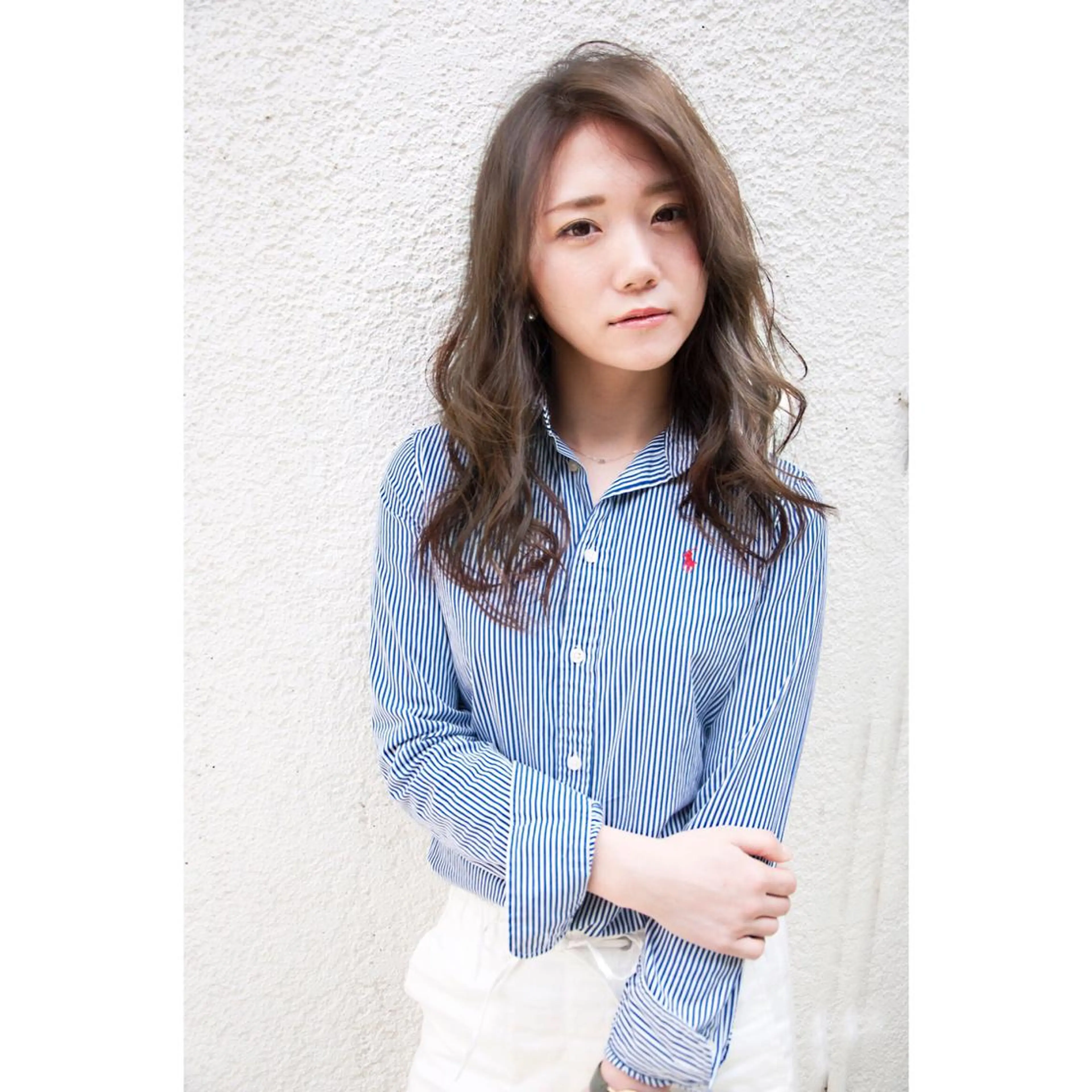 セミロング カラー アッシュ ミント 樽見 怜のヘアスタイル