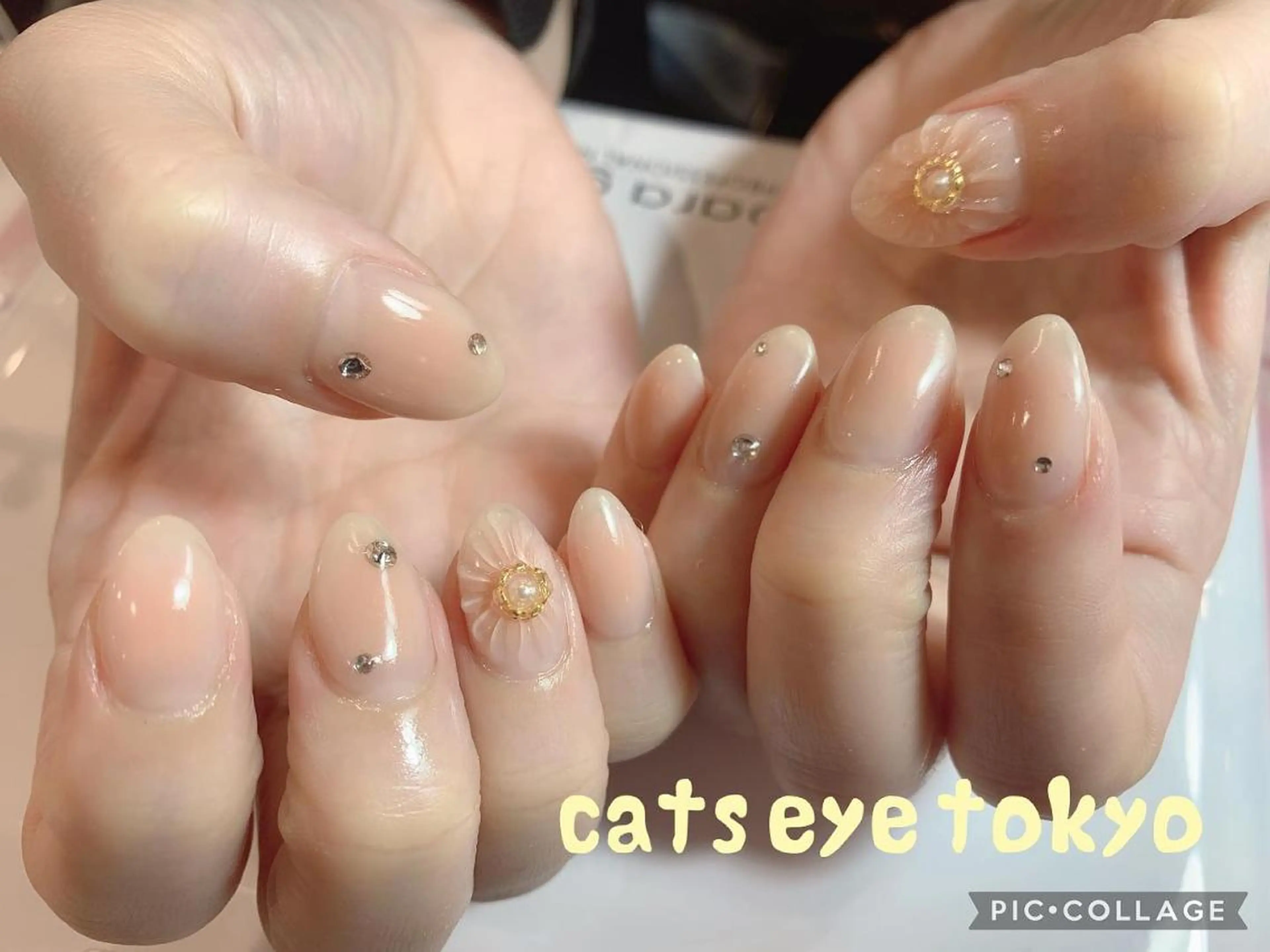 ネイル マツエク・マツパ チークネイル ぷっくりネイル 春ネイル Cat's eye TOKYO 新宿店のネイルデザイン