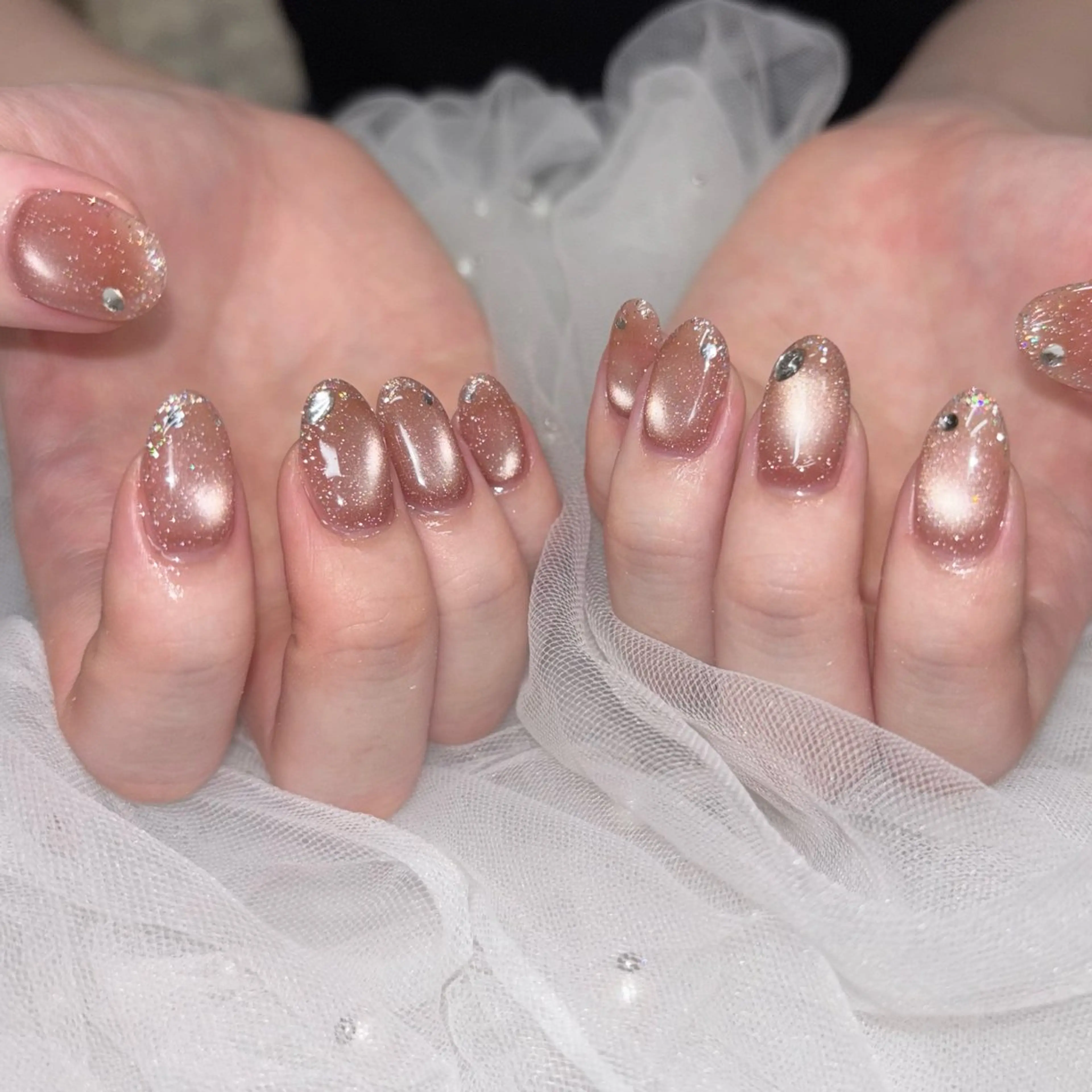 ネイル フラッシュネイル キラキラネイル マグネットネイル ハンドネイル 荒巻 めいのネイルデザイン