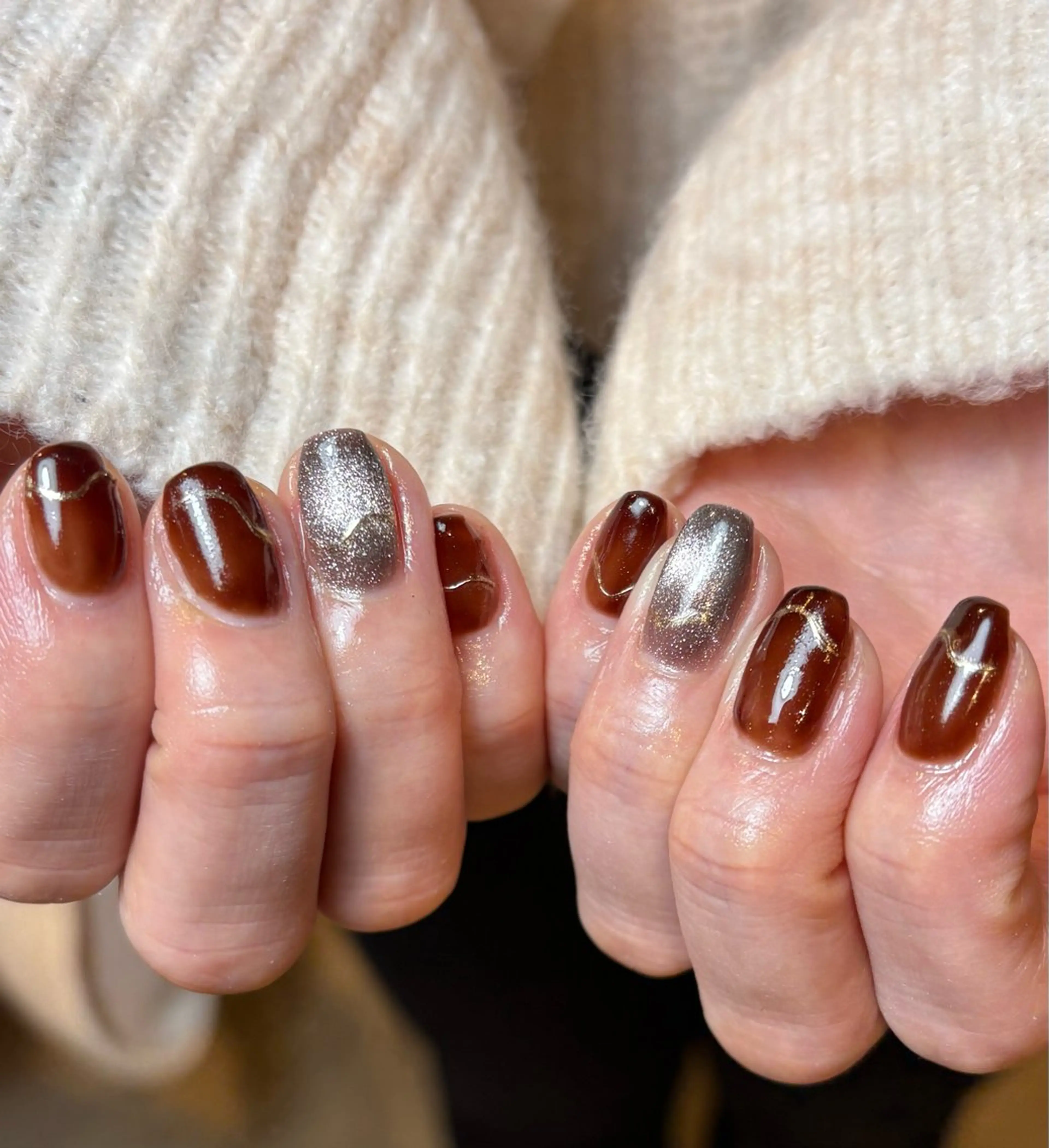 ネイル フラッシュネイル フラッシュマグ マグネットネイル ニュアンスネイル ハンドネイル Kai  nail Mayukoのネイルデザイン