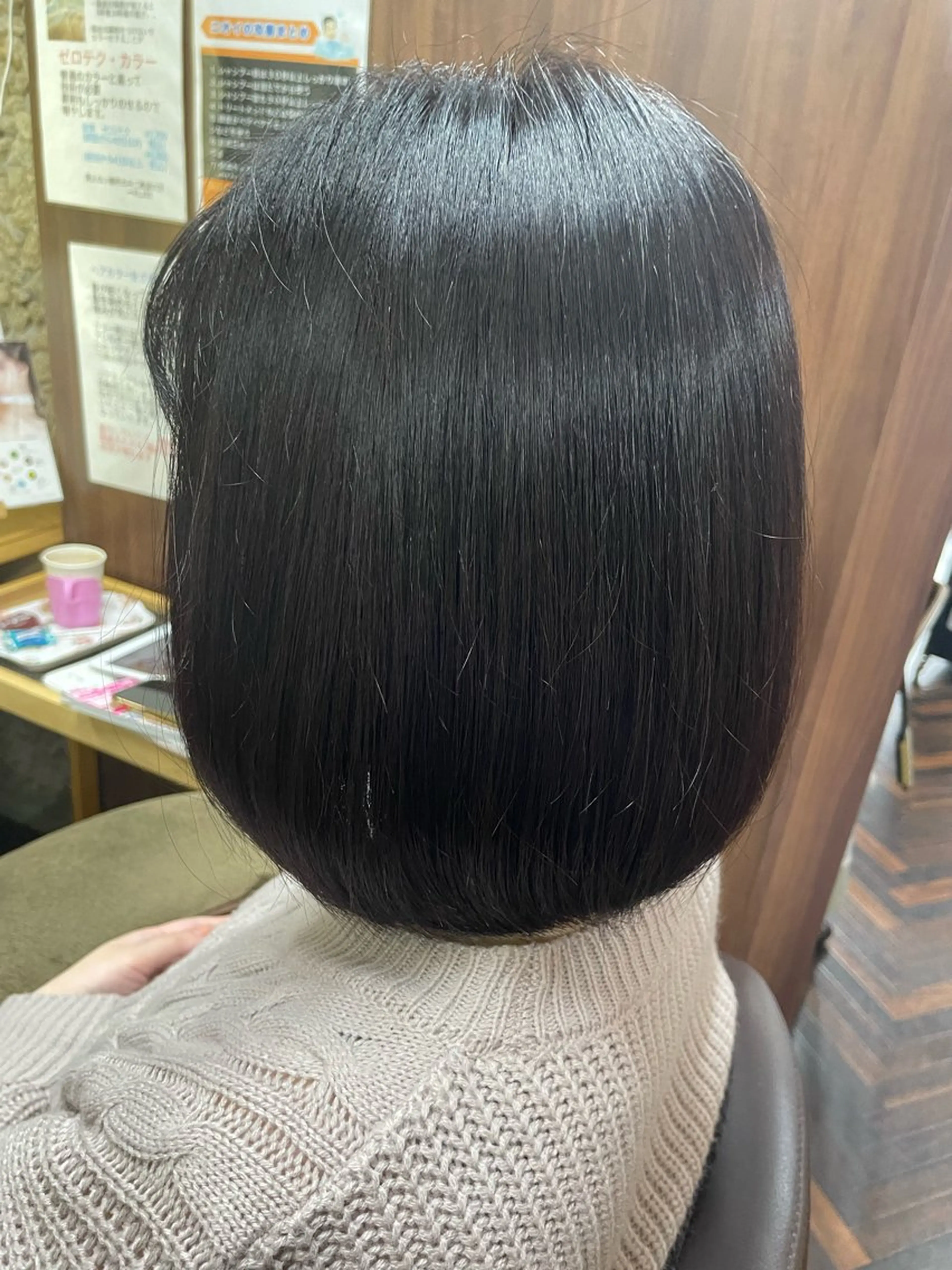 ミディアム カラー 黒髪 バイオレットカラー katae sayoriのヘアスタイル