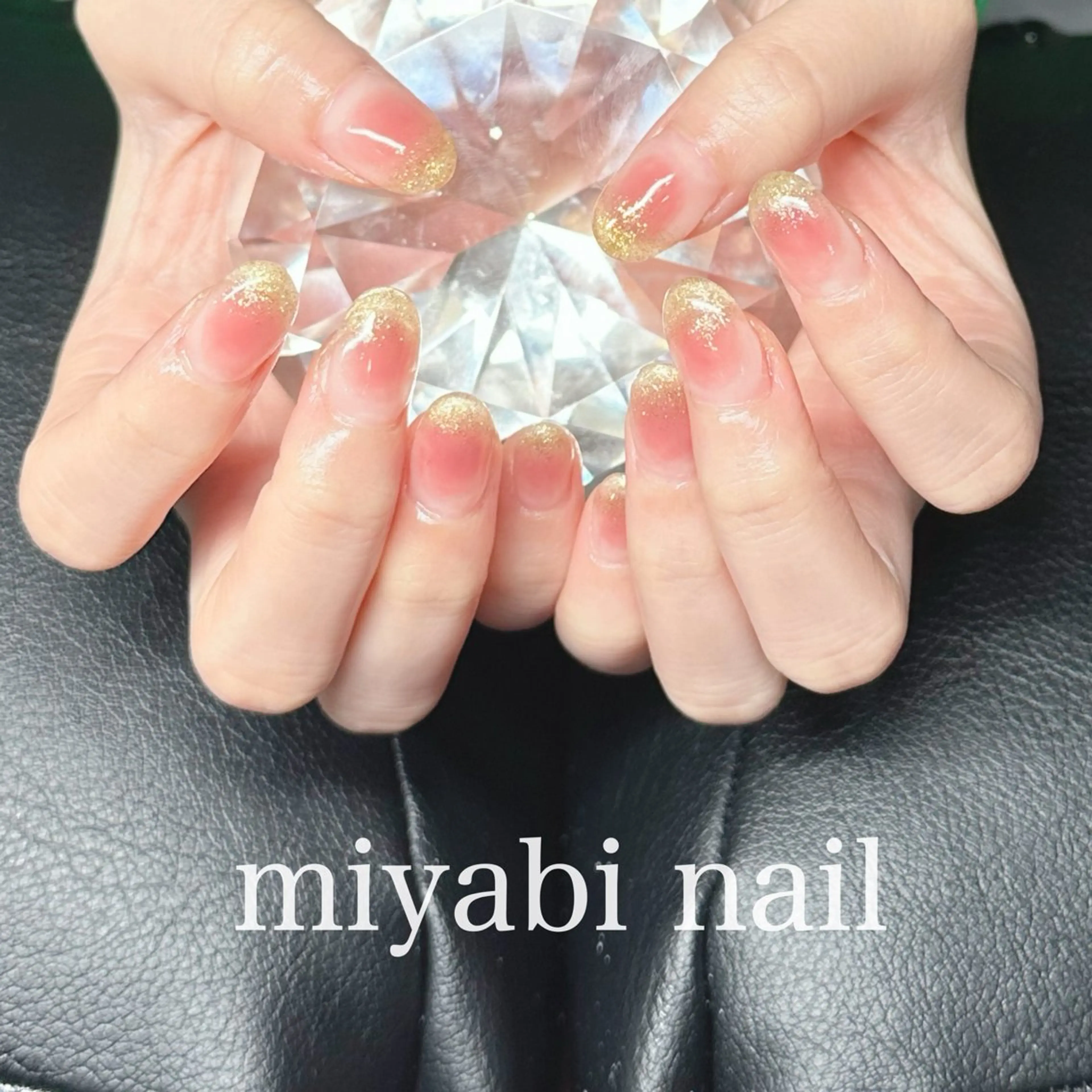 ネイル チークネイル ジェルネイル ゴールド ラメ(グリッター) マグネットネイル ハンドネイル miyabi nail 桂川駅近くのネイルデザイン