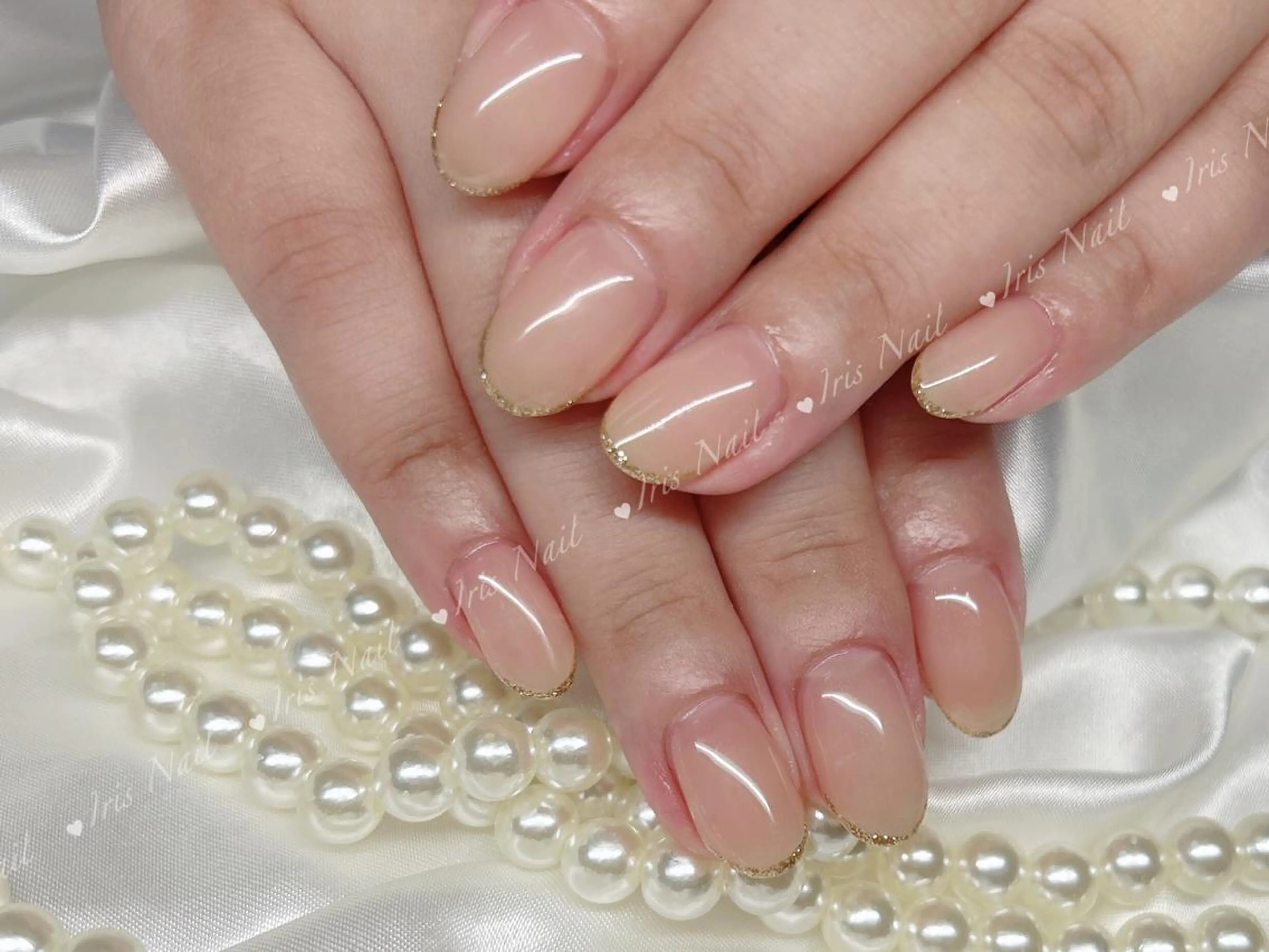 ネイル フレンチネイル キラキラネイル ラメ(グリッター) ハンドネイル ハンドケア 🍒IRIS Nail🌸のネイルデザイン