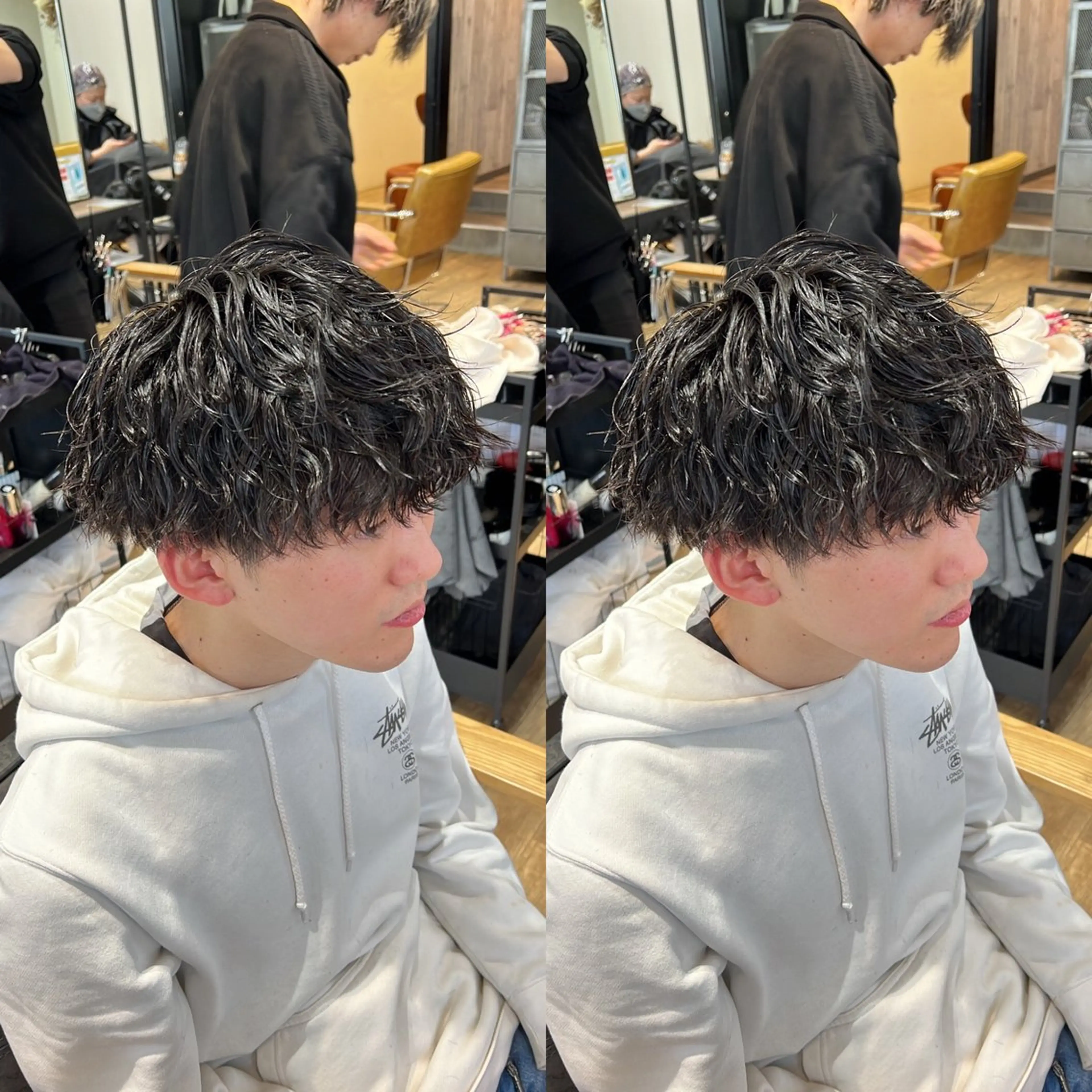 パーマ メンズ カット センターパート ／植田のヘアスタイル