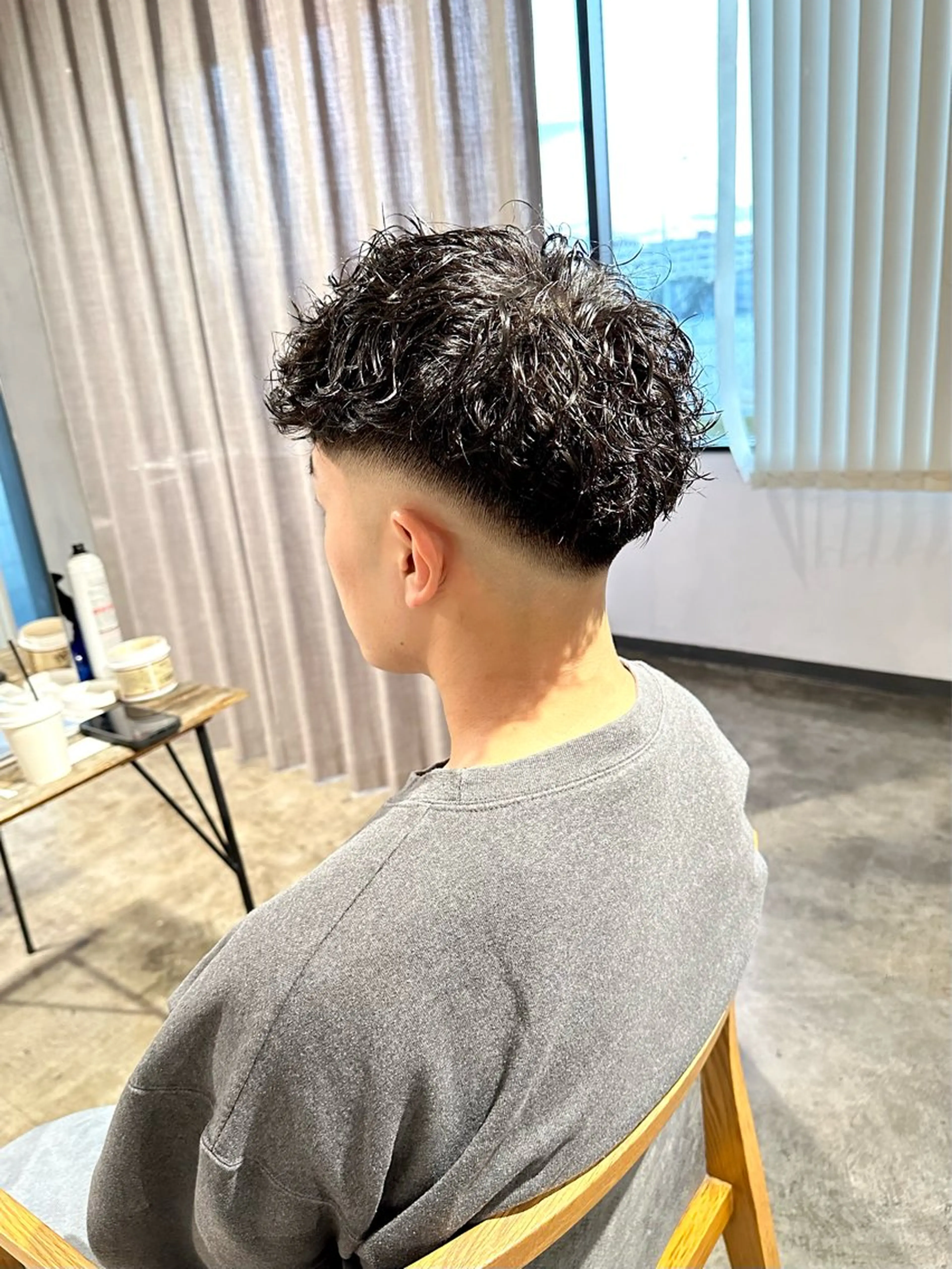 メンズ フェードカット メンズパーマ スキンフェード スペインカール 骨格補正施術/メンズ 専門美容師/YUYAのヘアスタイル