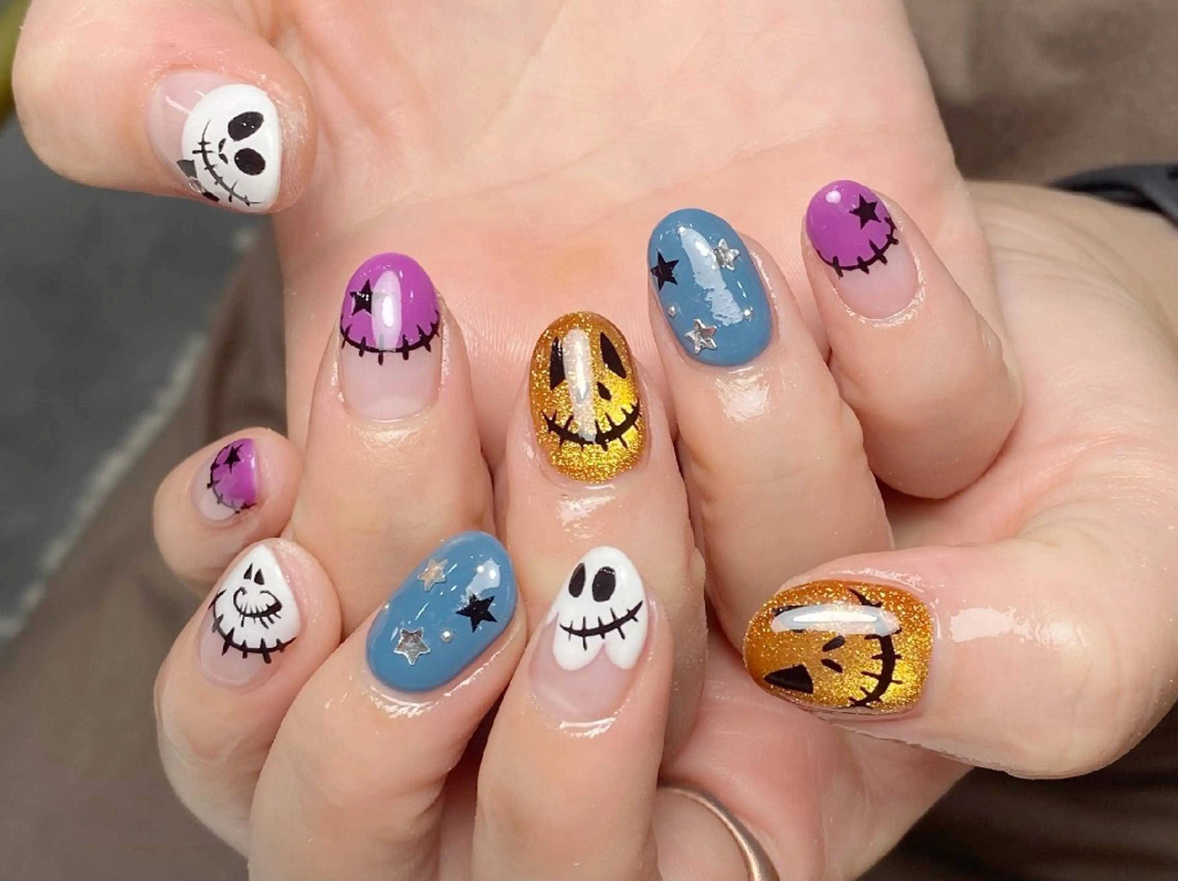 ネイル アートネイル ジェルネイル ハロウィン パラジェル ネイルチップ ハンドネイル UM Nail Salonのネイルデザイン