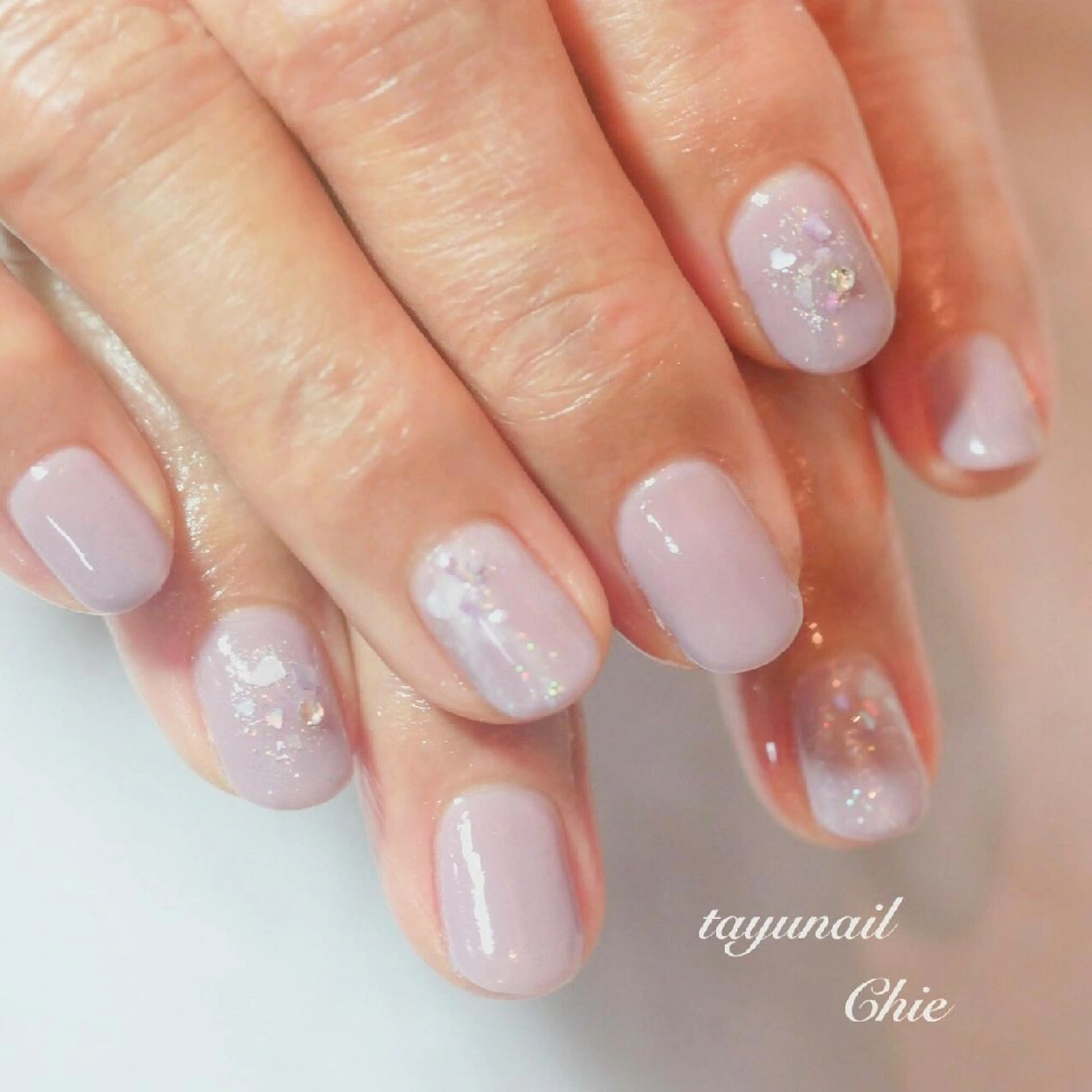 ネイル アートネイル ブルー ジェルネイル キラキラネイル パラジェル ネイルサロン 【たゆnail】のネイルデザイン