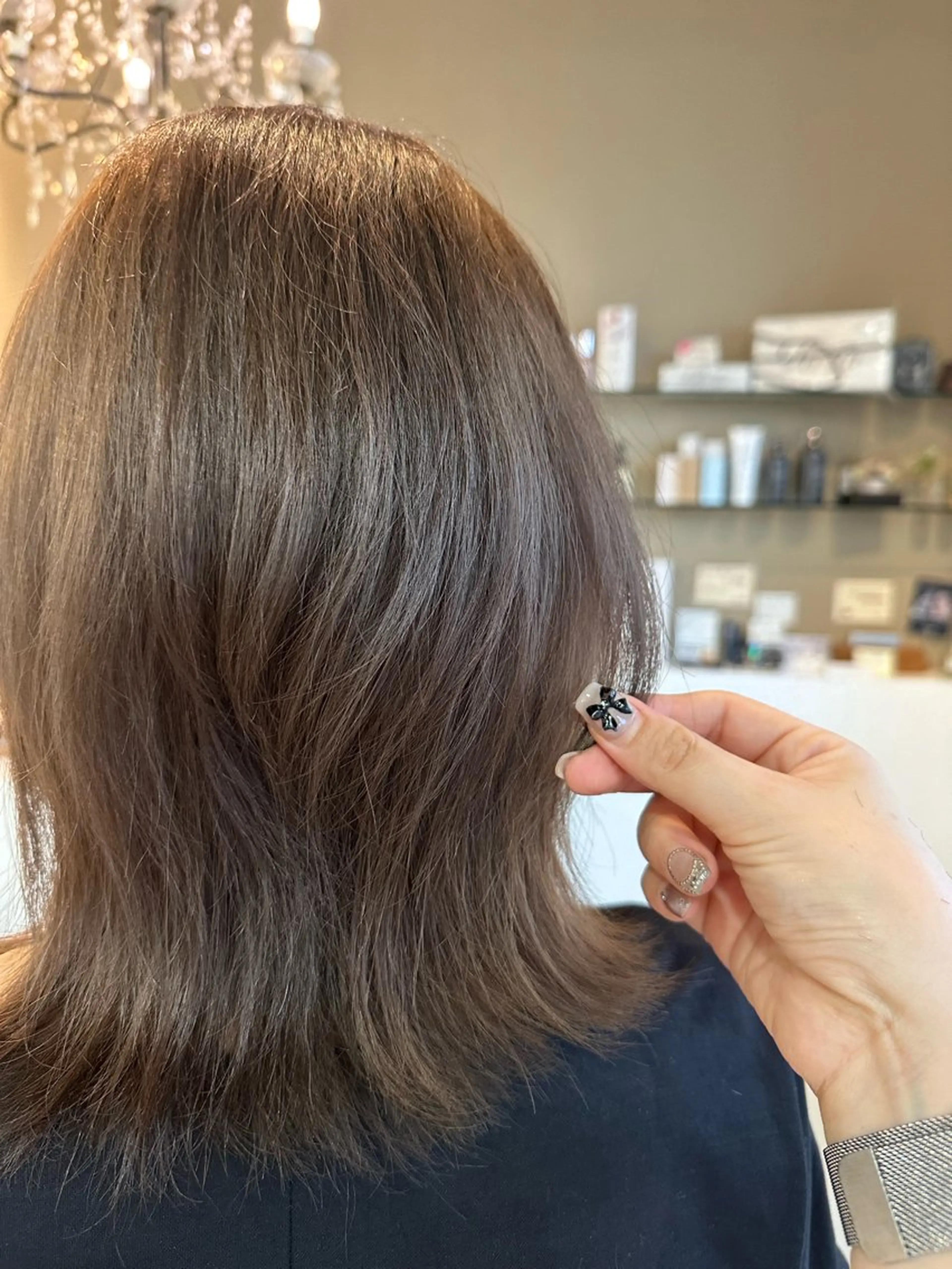 ミディアム ヘアカラー ツヤ髪質改善 💜れいな💜のヘアスタイル