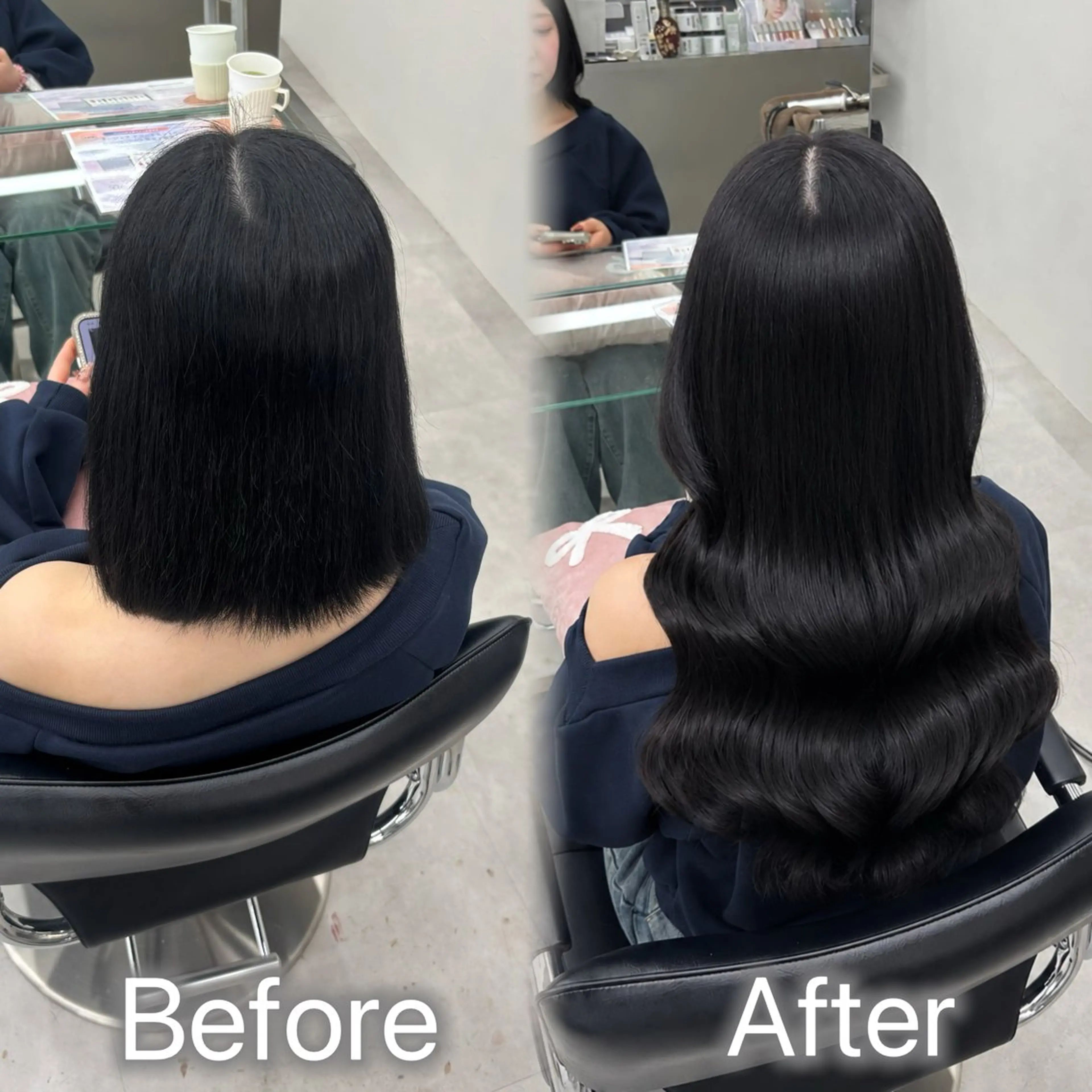 ロング カラー ヘアアレンジ メンズ ボブ カット ヘアカラー エクステ ヘアセット 羽エク指名No1✨️ シールエク🌙しぇるのヘアスタイル