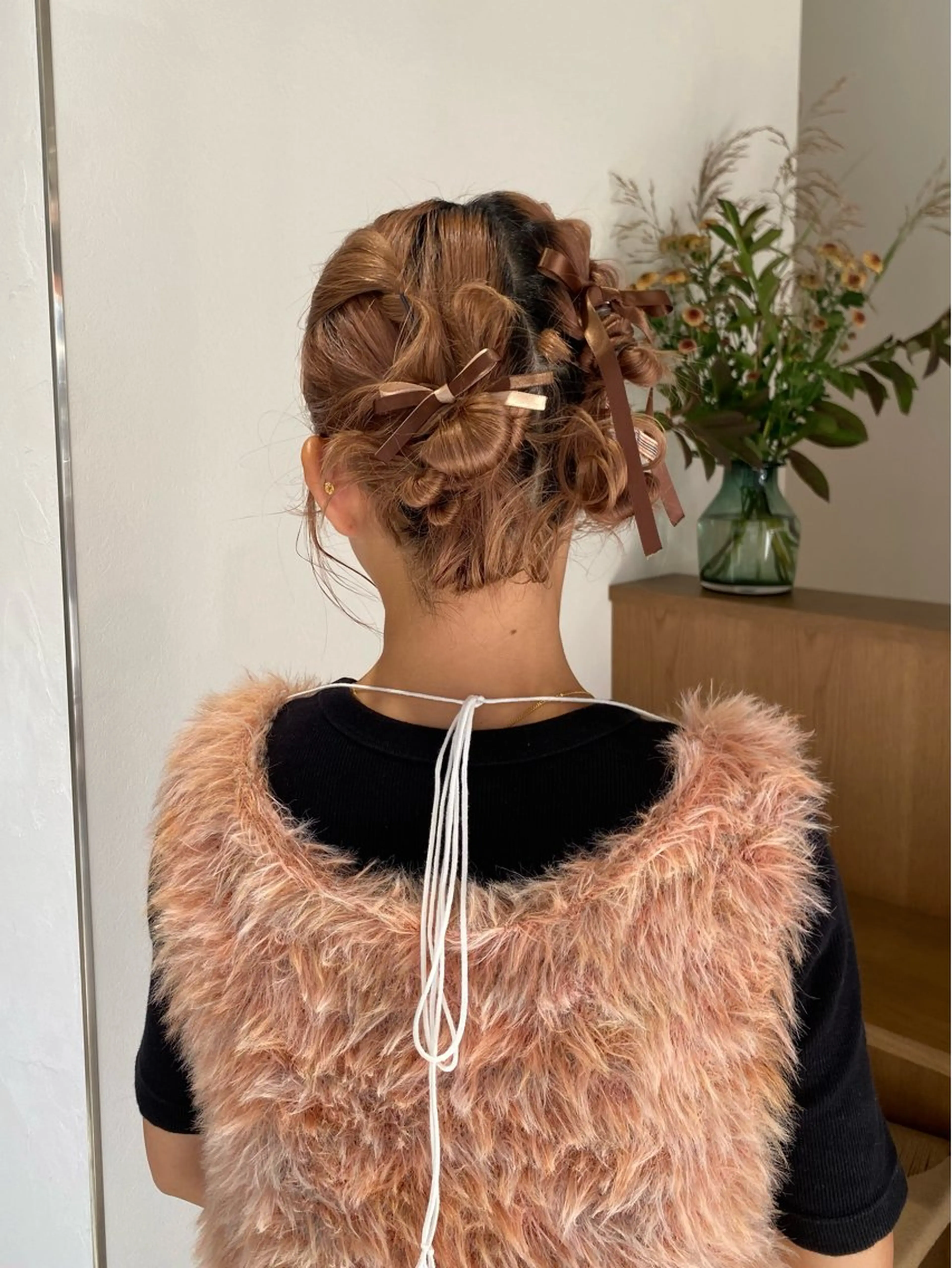 ミディアム ヘアアレンジ 暖色カラー /ヘアアレンジ/花鈴のヘアスタイル