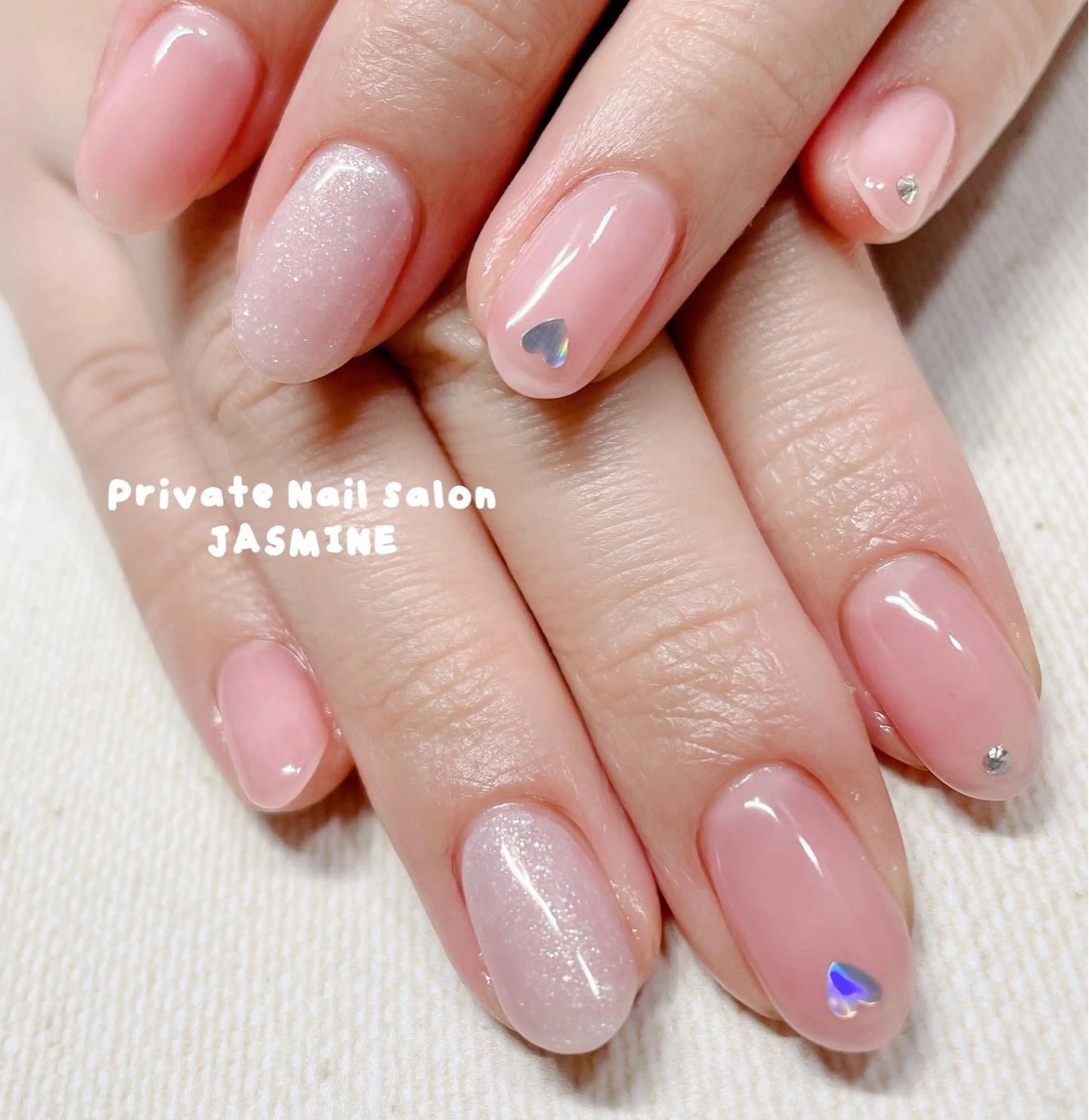 ネイル ハート シンプルネイル Nail salon JASMINEのネイルデザイン