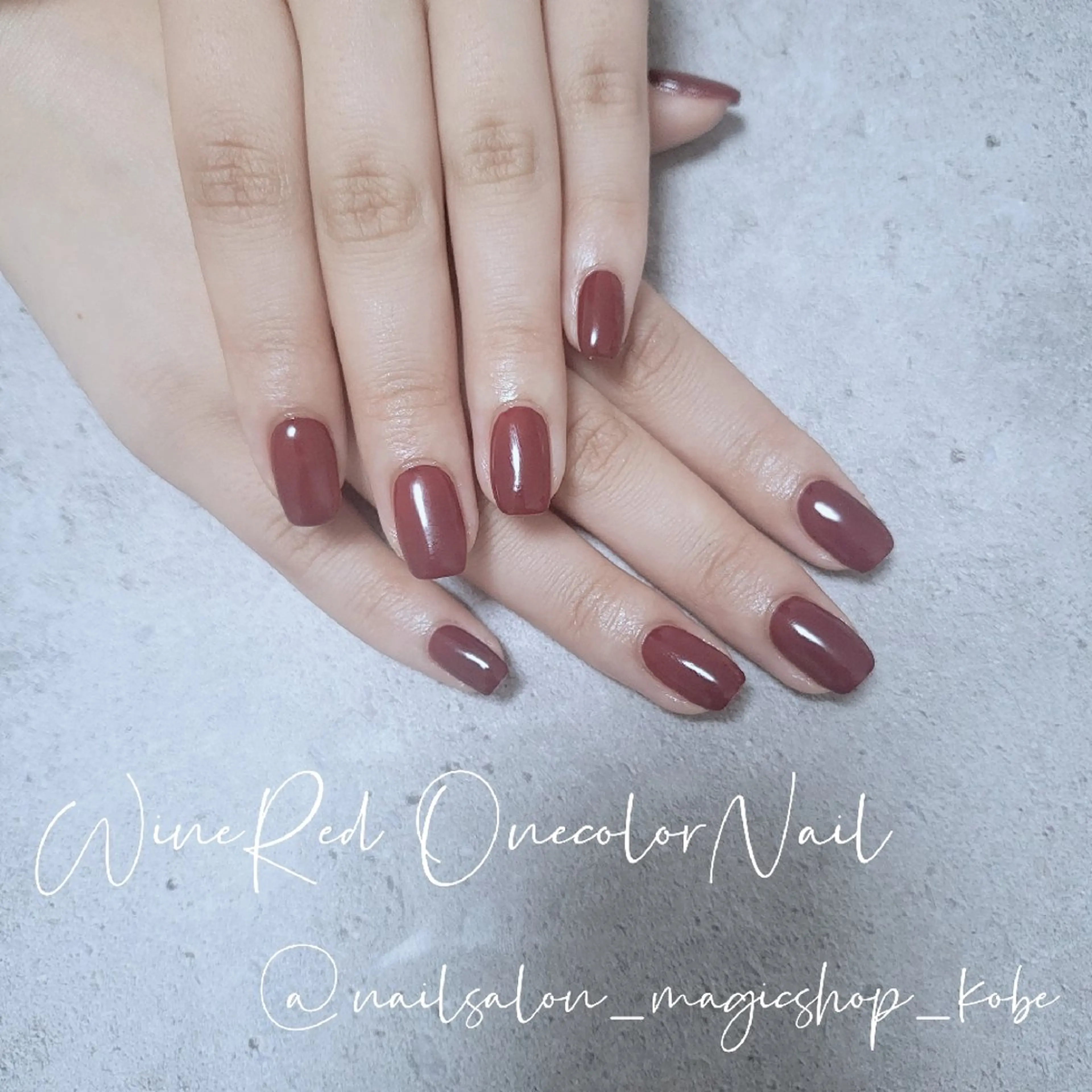 ネイル ボルドー フットネイル ジェルネイル ワンカラーネイル ソフトジェル ハンドネイル Nailsalon MagicShopのネイルデザイン