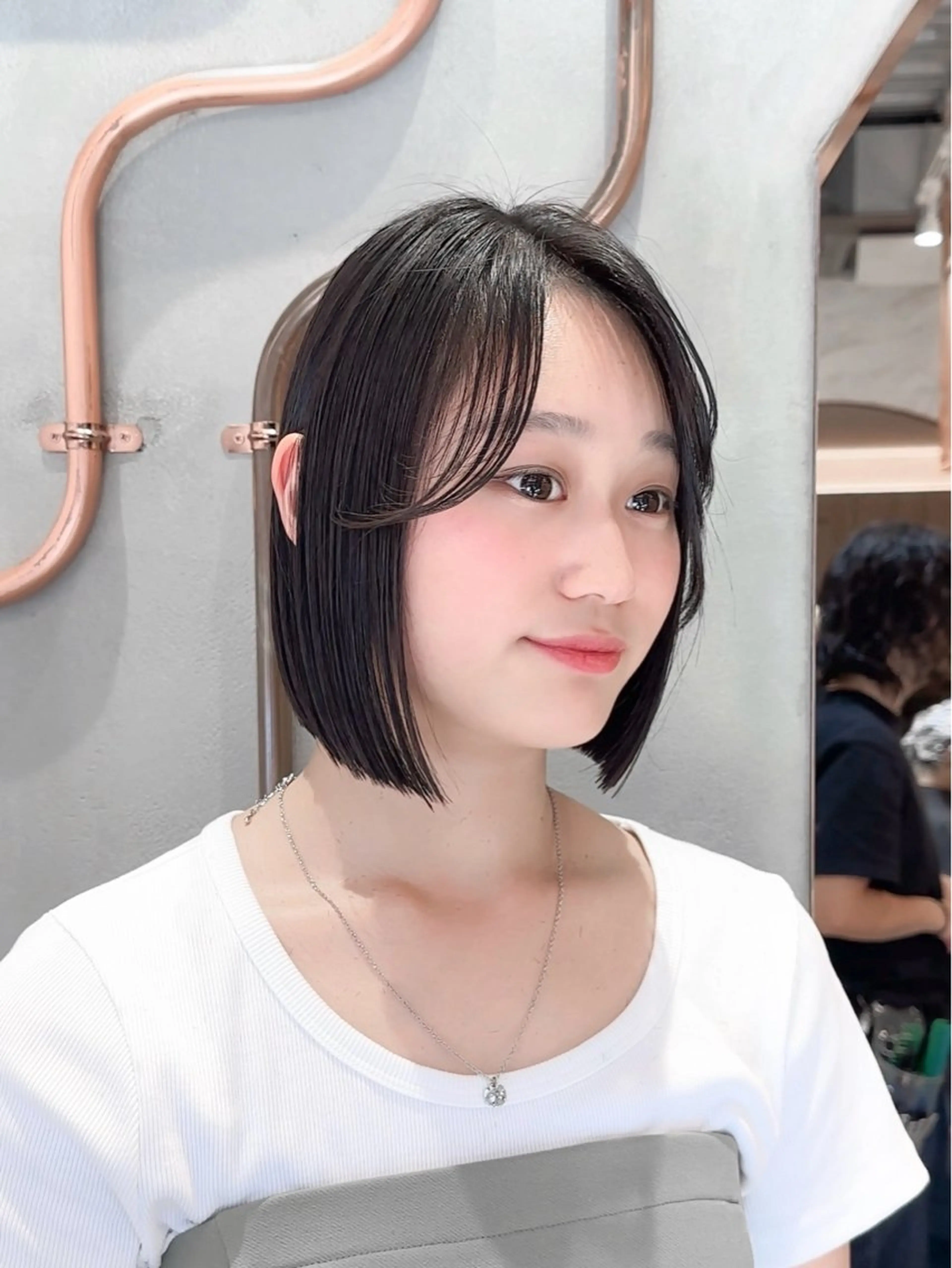 ショート カット 縮毛矯正 トリートメント 縮毛矯正/韓国ヘア /レイヤー🎀ミズキのヘアスタイル