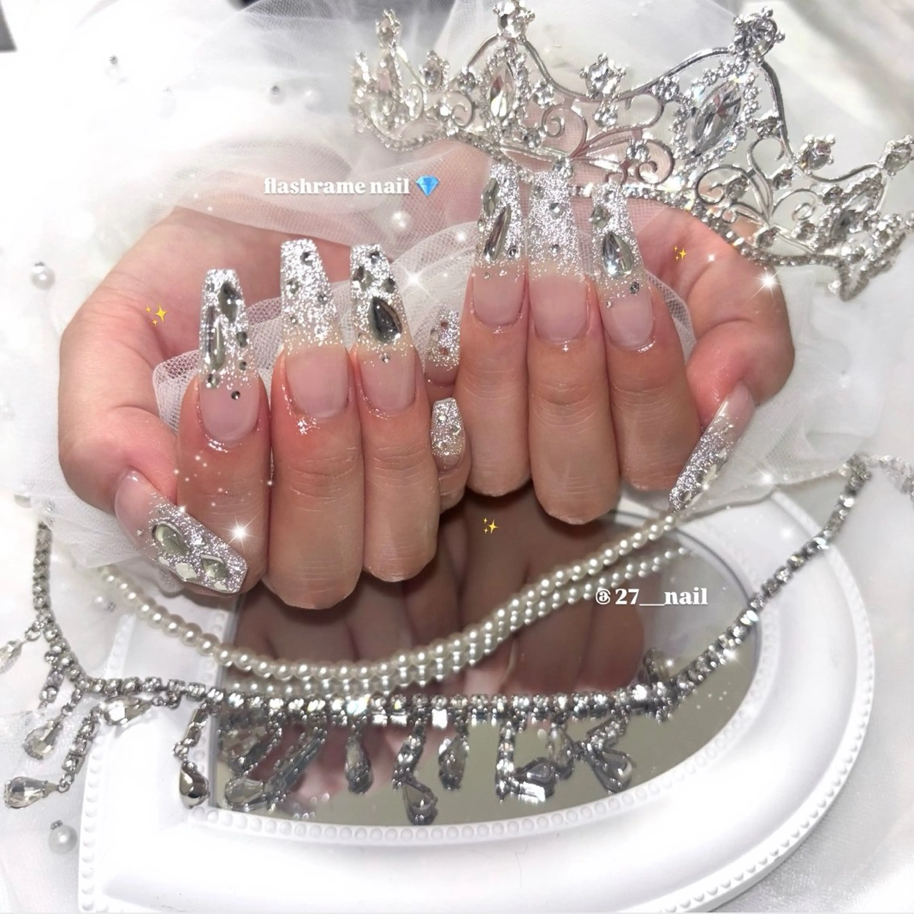 ️🫧🎀チップ長さだし10本 乗せ放題🎀️🫧の写真