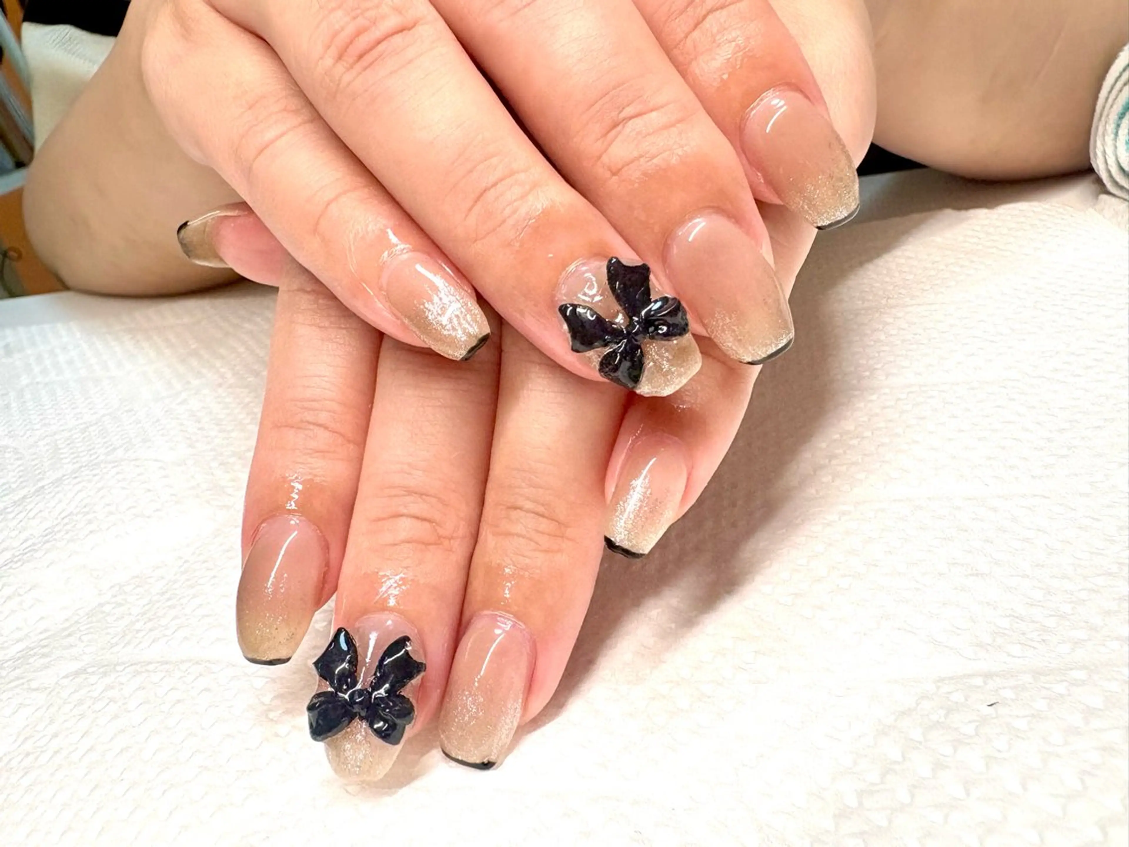 ネイル フラッシュネイル 持ち込み リボン tanaka miyuのネイルデザイン