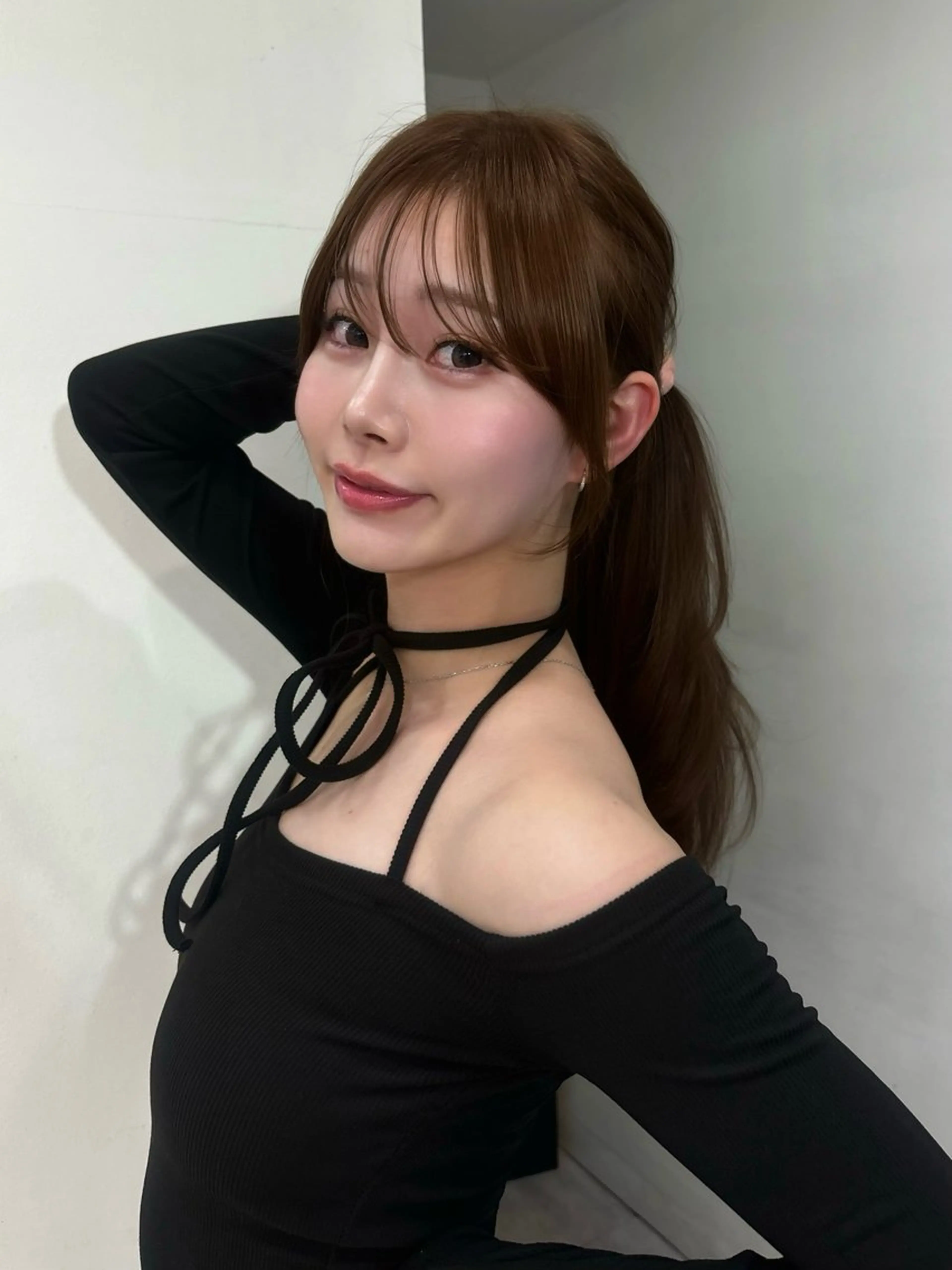 ロング 顔まわりレイヤー 顔周りカット ハッシュカット 髪質改善 韓国風ヘア 岡田 聖蘭のヘアスタイル