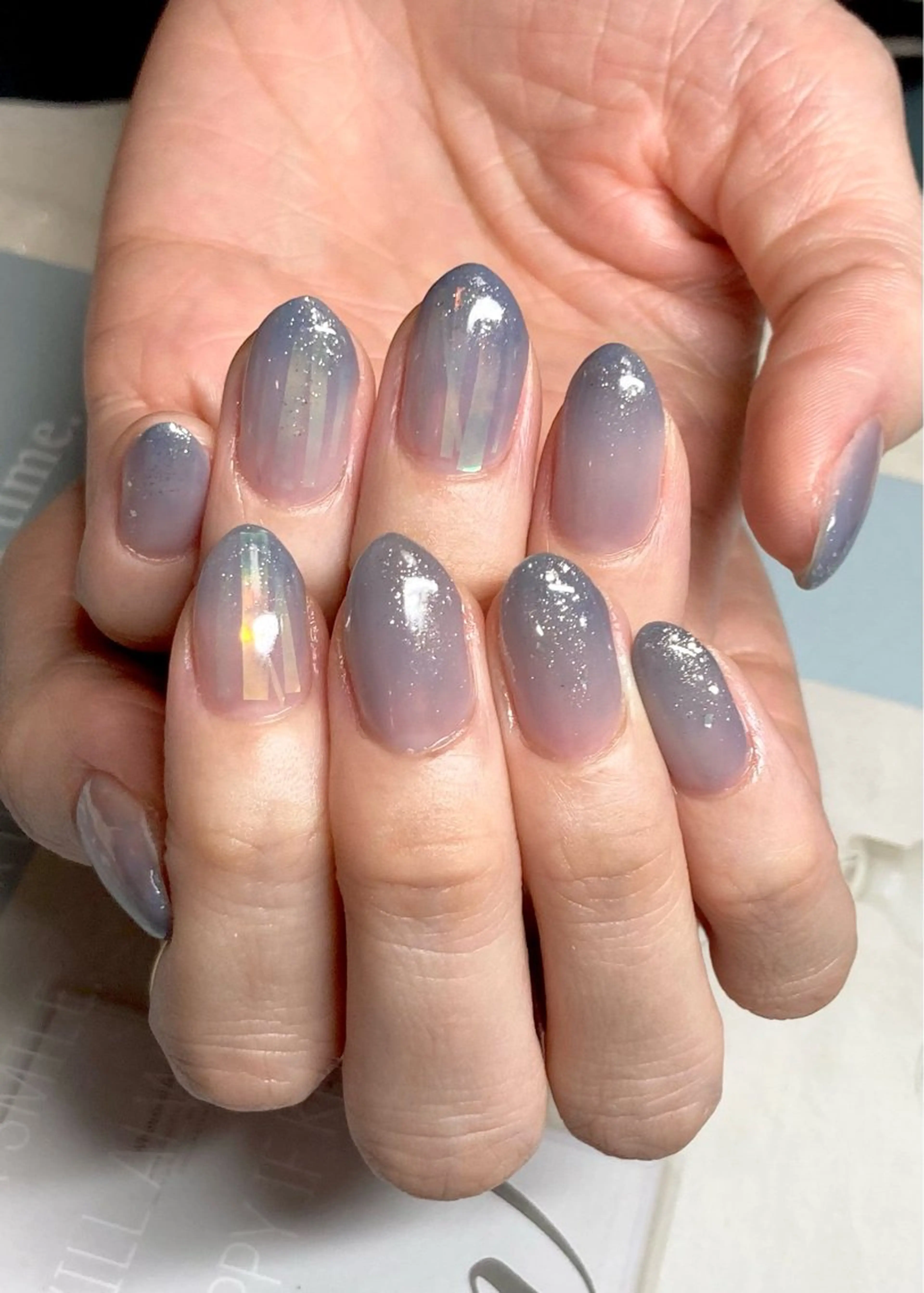 ネイル オーロラネイル ブルー otsurunail (オツルネイル)のネイルデザイン