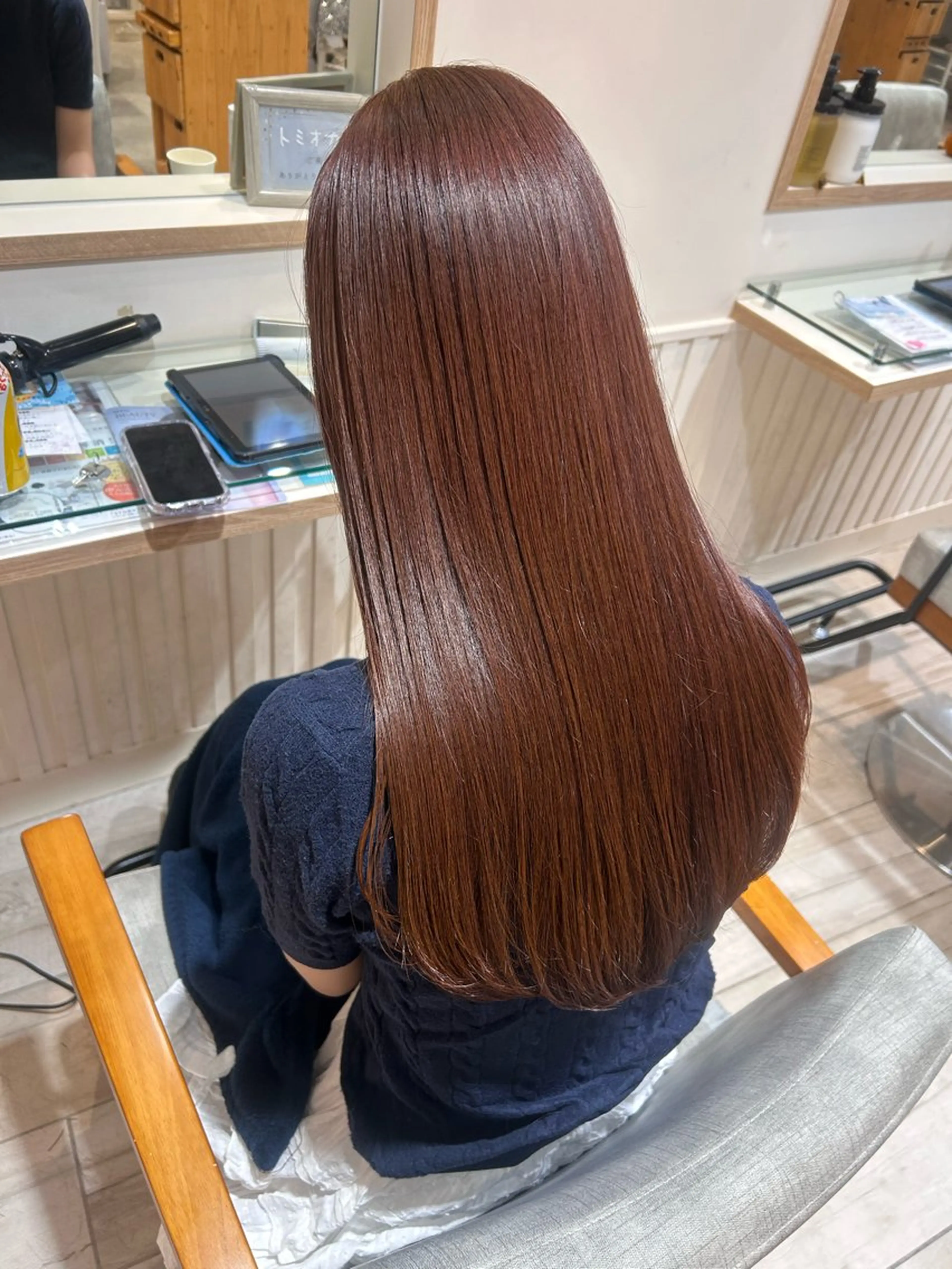 ロング カラー ブラウンカラー ピンクカラー ピンクブラウン カット ヘアカラー 大川 夏実のヘアスタイル