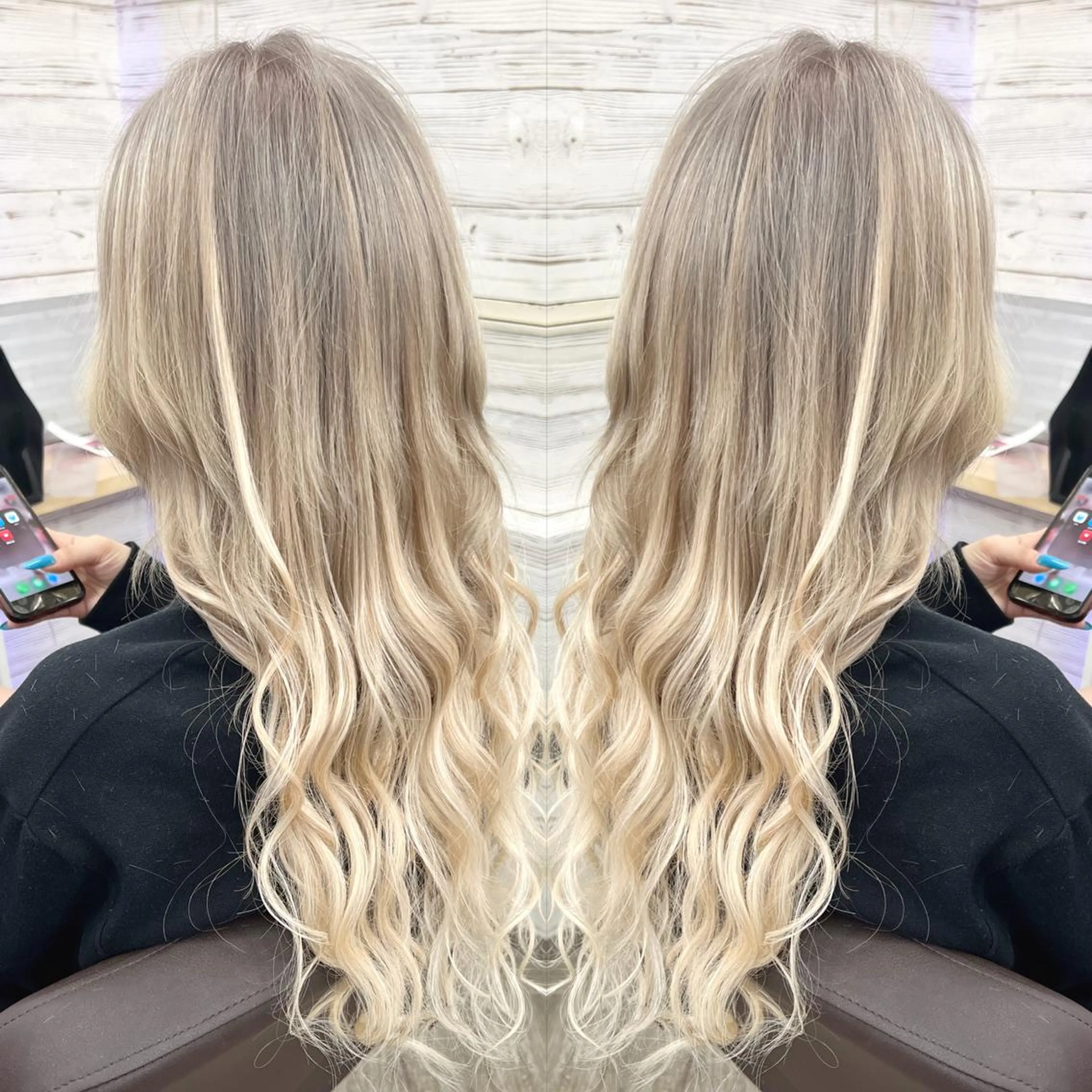 ロング カラー ヘアアレンジ ブリーチ ケアブリーチ グラデーションカラー グレージュ メッシュ ヘアカラー エクステ 枝毛カット＆髪質改善 満足NO.1岡しゃんのヘアスタイル