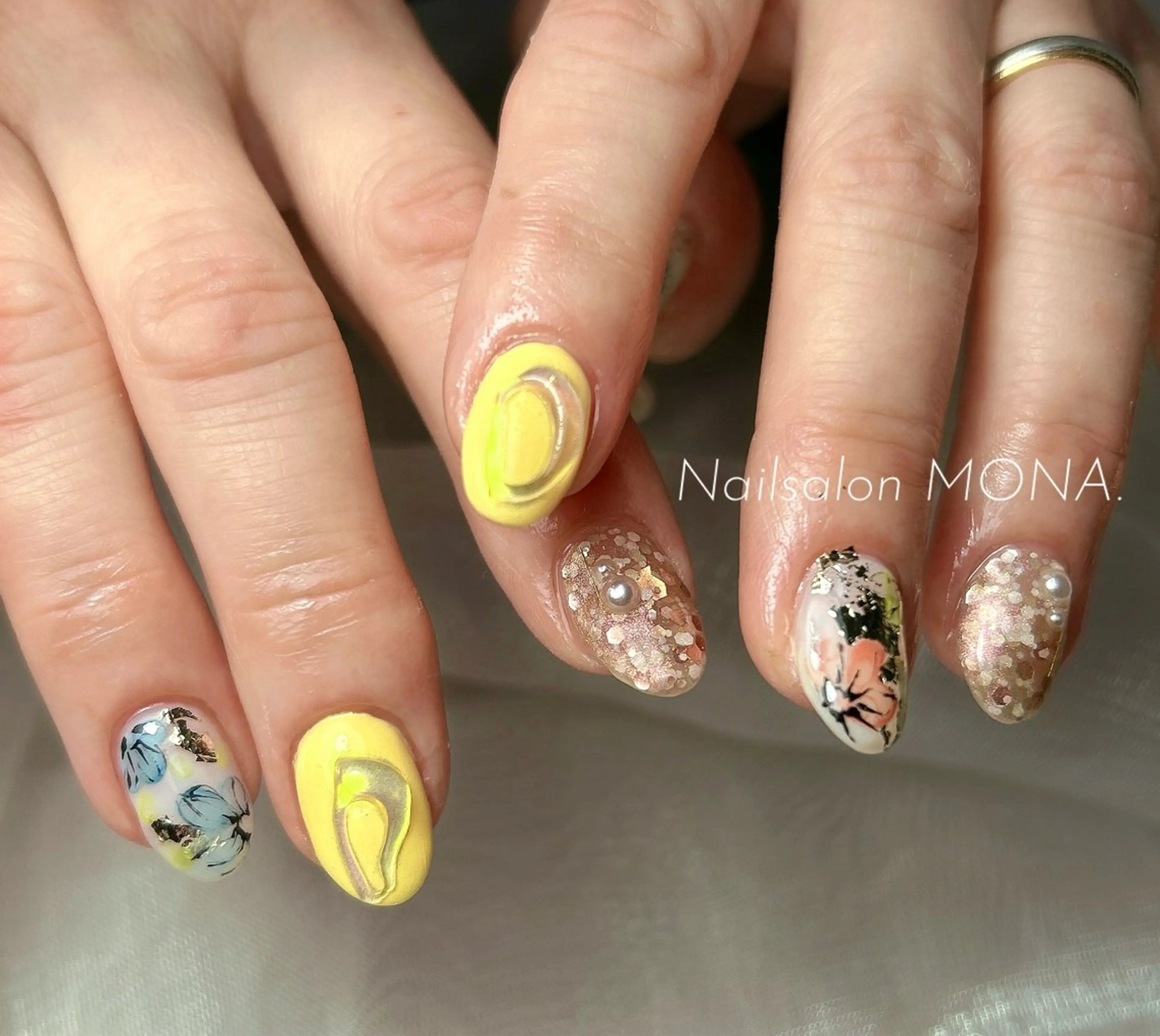ネイル 春ネイル ハンドネイル Nailsalon MONA.のネイルデザイン