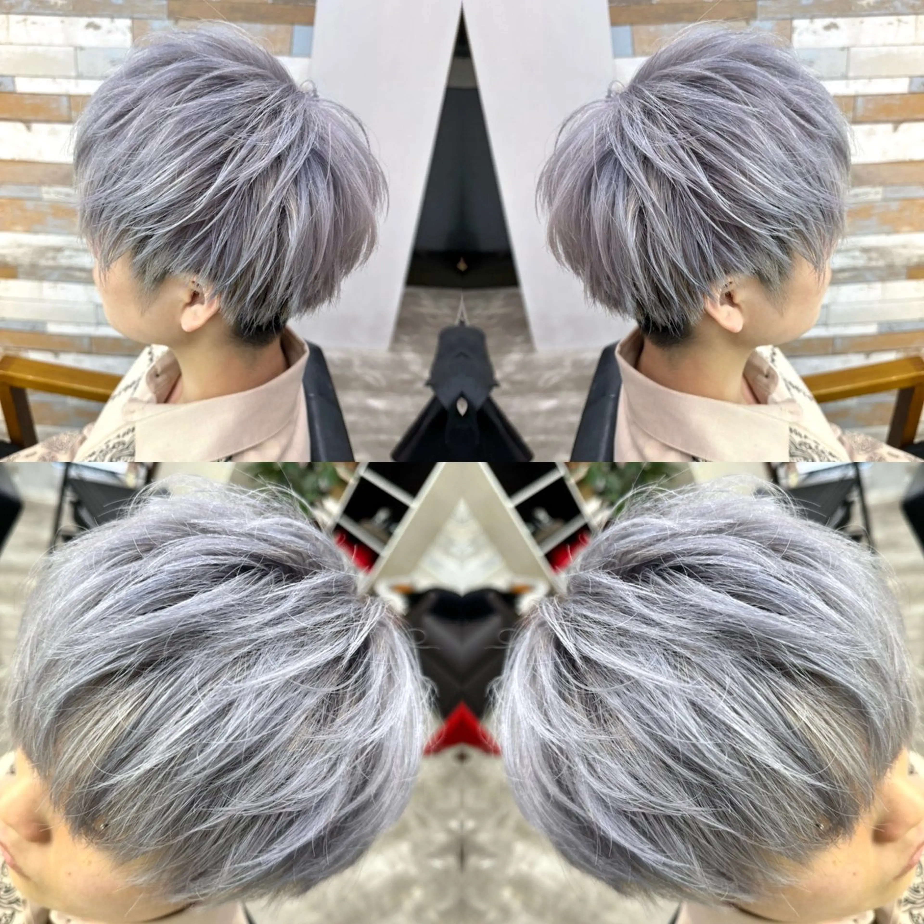 ショート カラー メンズ メンズブリーチ ブリーチ "PEPPU "所属・🌈推し色派手髪 ハイトーンShinのヘアスタイル