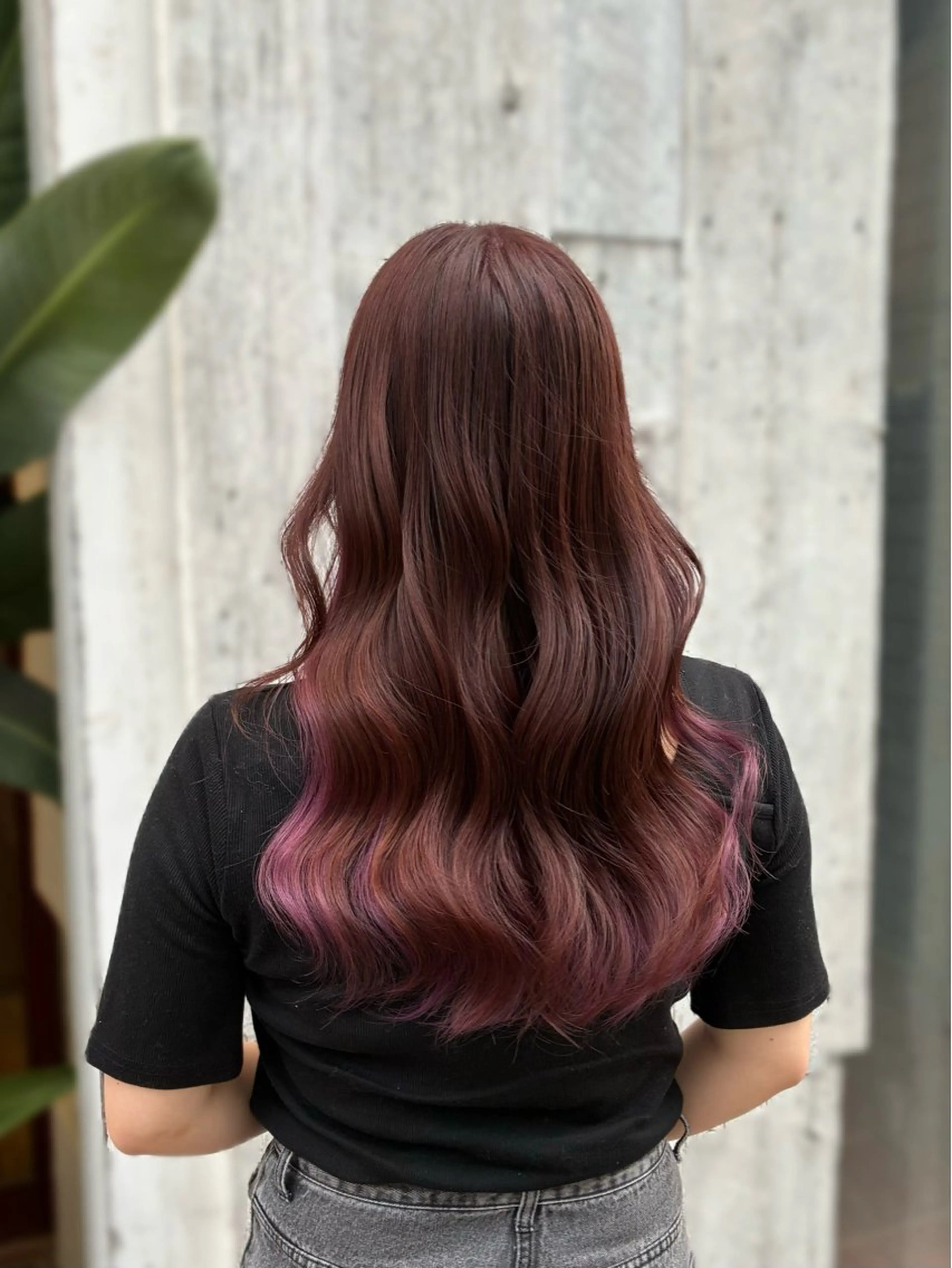 ロング カラー ブリーチ ピンクカラー バイオレットカラー ヘアカラー トリートメント 梅原 姫🍬🐰のヘアスタイル