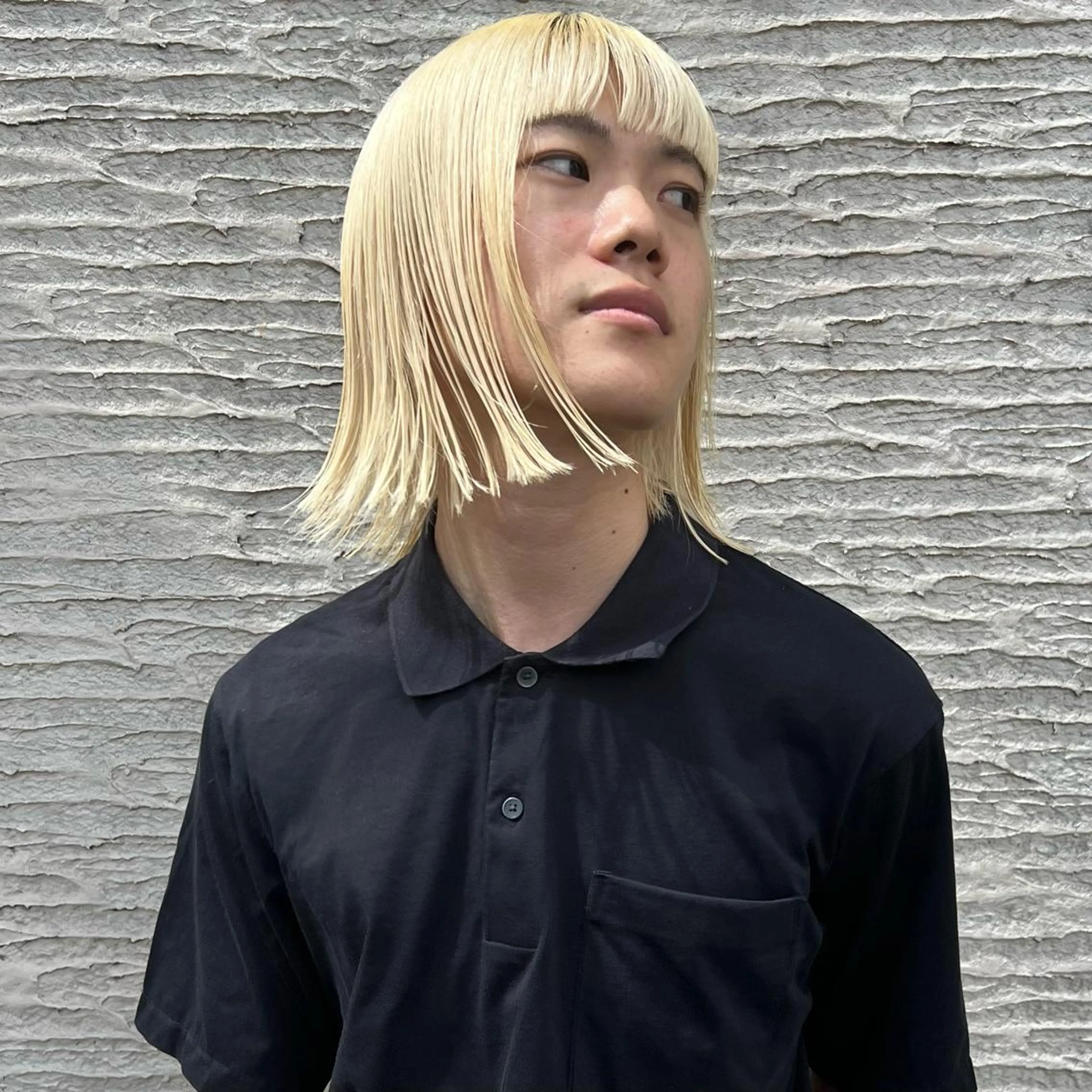 ミディアム 切りっぱなしボブ ミディアムパーマ ボブ くびれヘア 顔まわりレイヤー 北内 登真のヘアスタイル