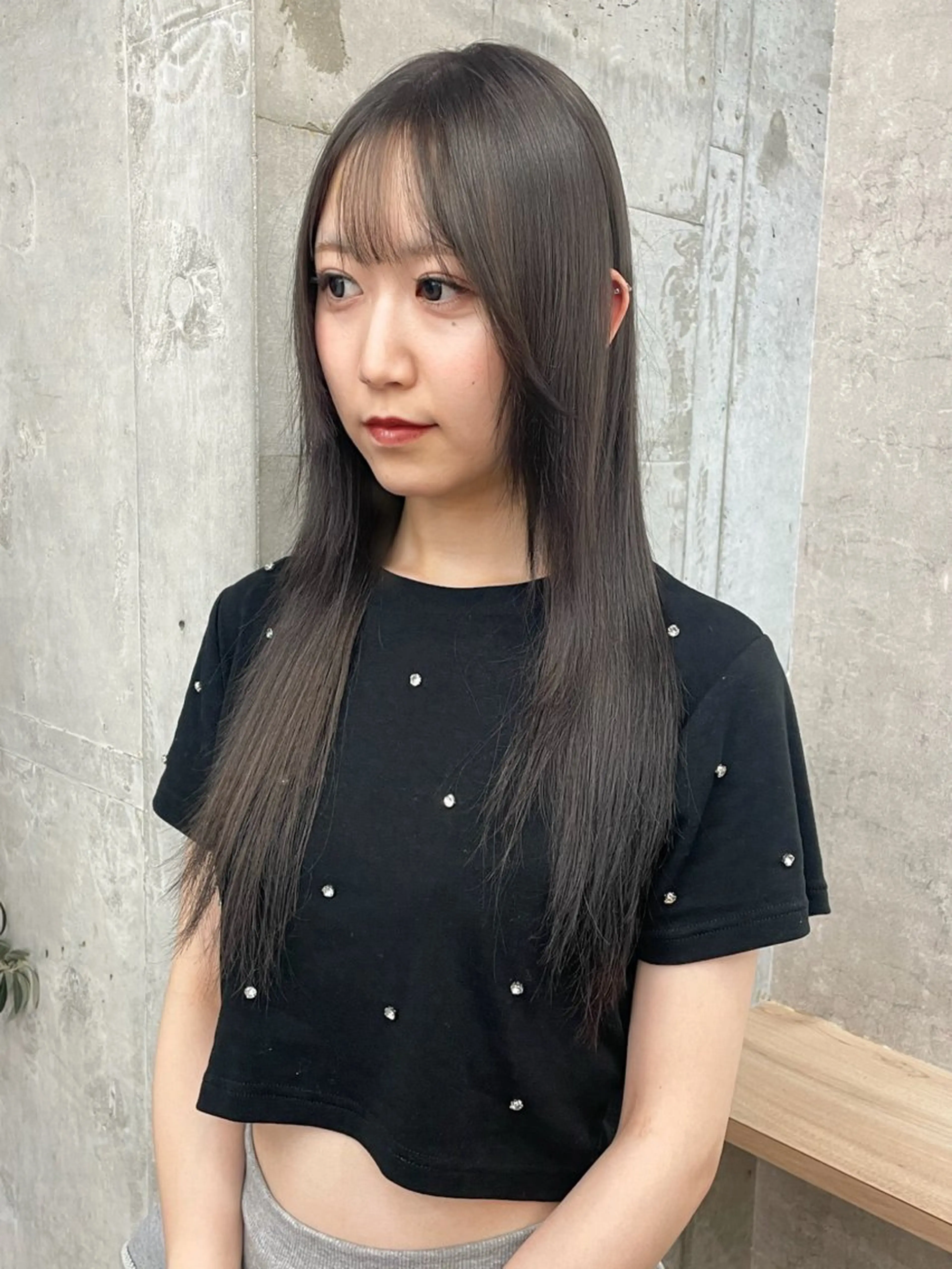 セミロング カラー ブリーチ 透明感カラー グレージュ ブリーチなしカラー カット ヘアカラー ブリーチ/ベージュ 💕/momoaのヘアスタイル