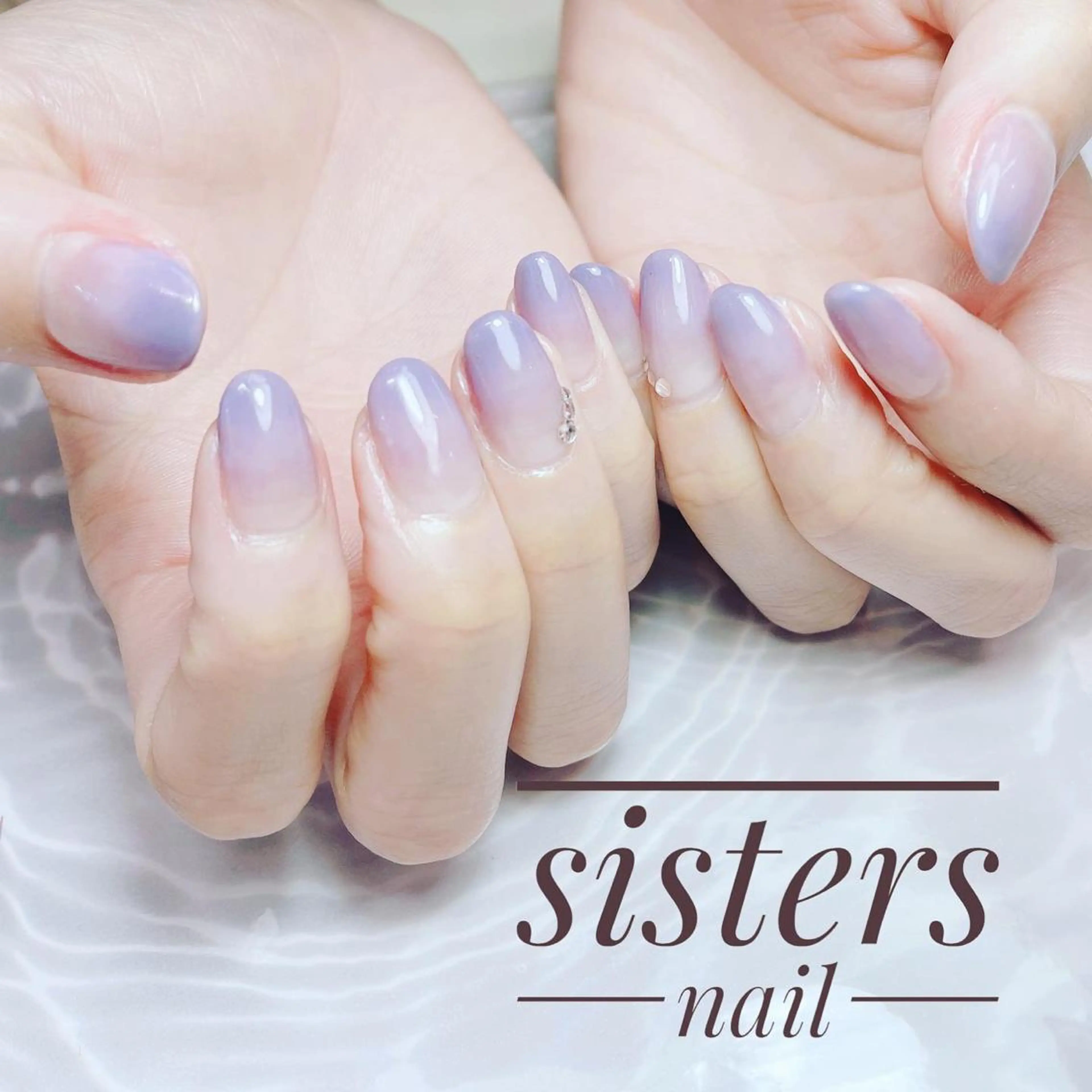 ネイル アートネイル グラデーション オフィスネイル パープル シンプルネイル sisters nail.fのネイルデザイン
