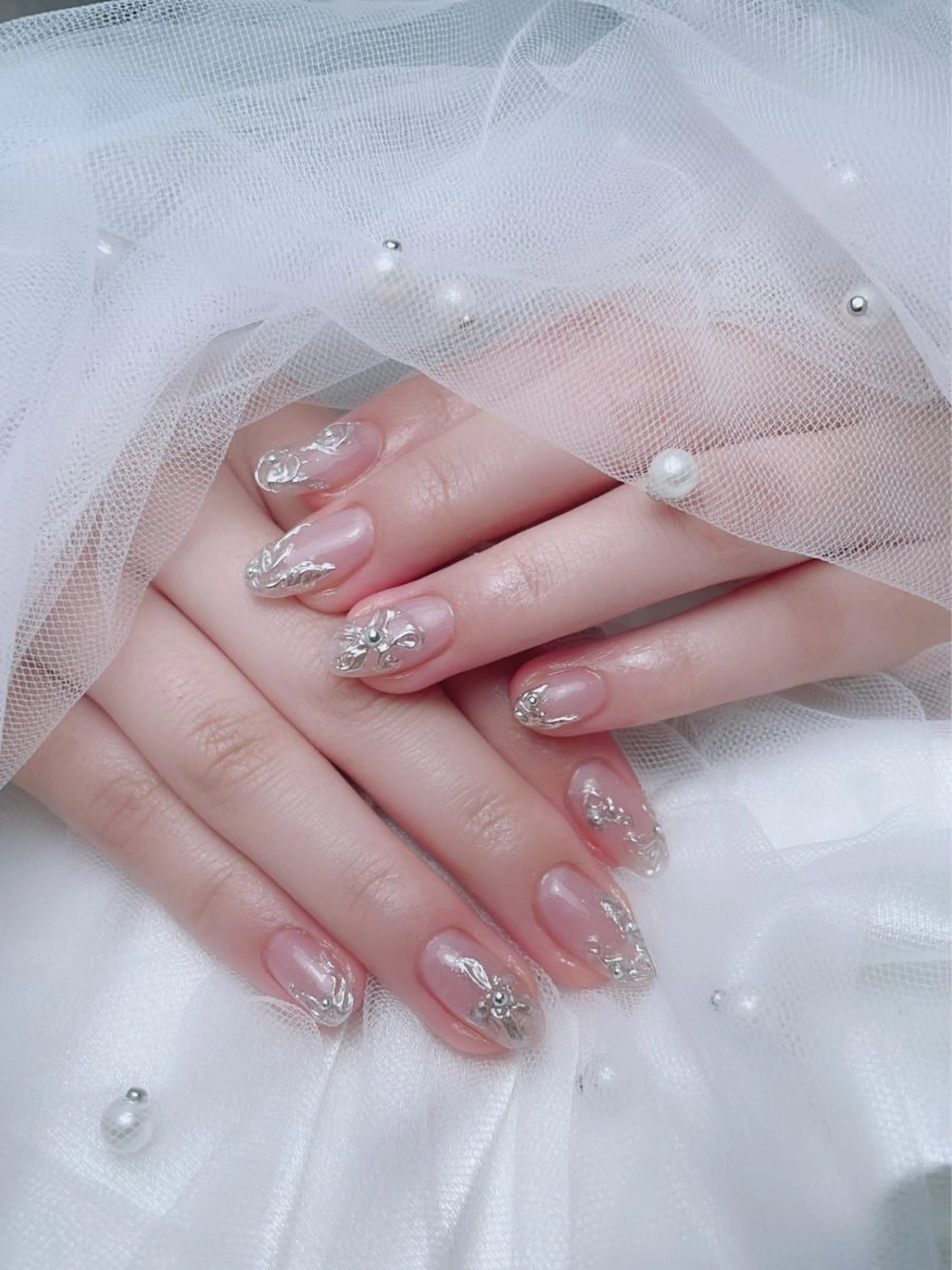 ネイル フレンチネイル ジェルネイル ハート 韓国ネイル マグネットネイル ハンドネイル ネイルサロン lotusのネイルデザイン