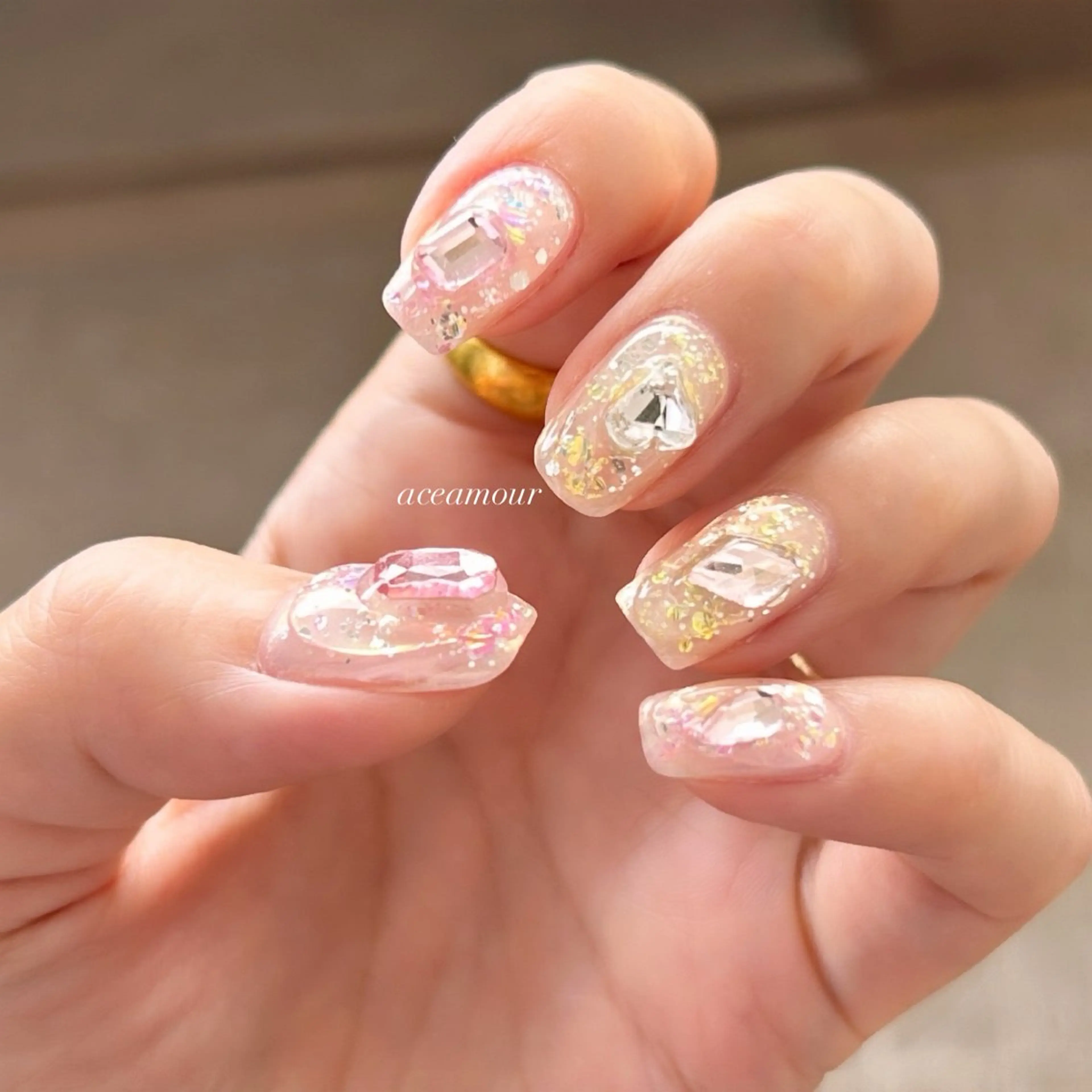 【enoiシリーズ💕キランキランなラメデザイン🤩】パーツ10本込み❣ぷっくりしてもフラットでもかわいい🥰の写真