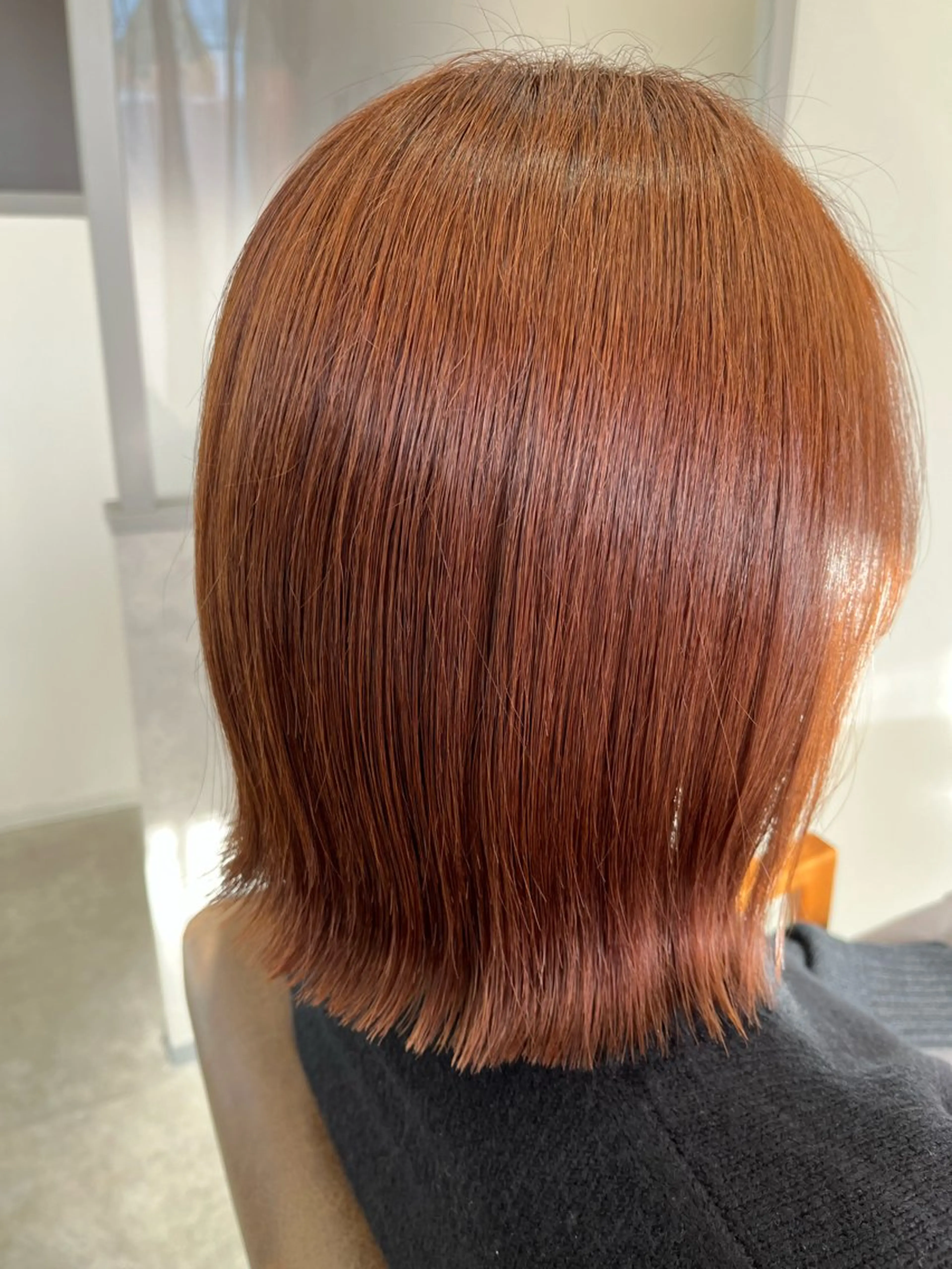 ミディアム オレンジブラウン ヘアカラー 暖色＊ベージュ ＊くらたあやかのヘアスタイル