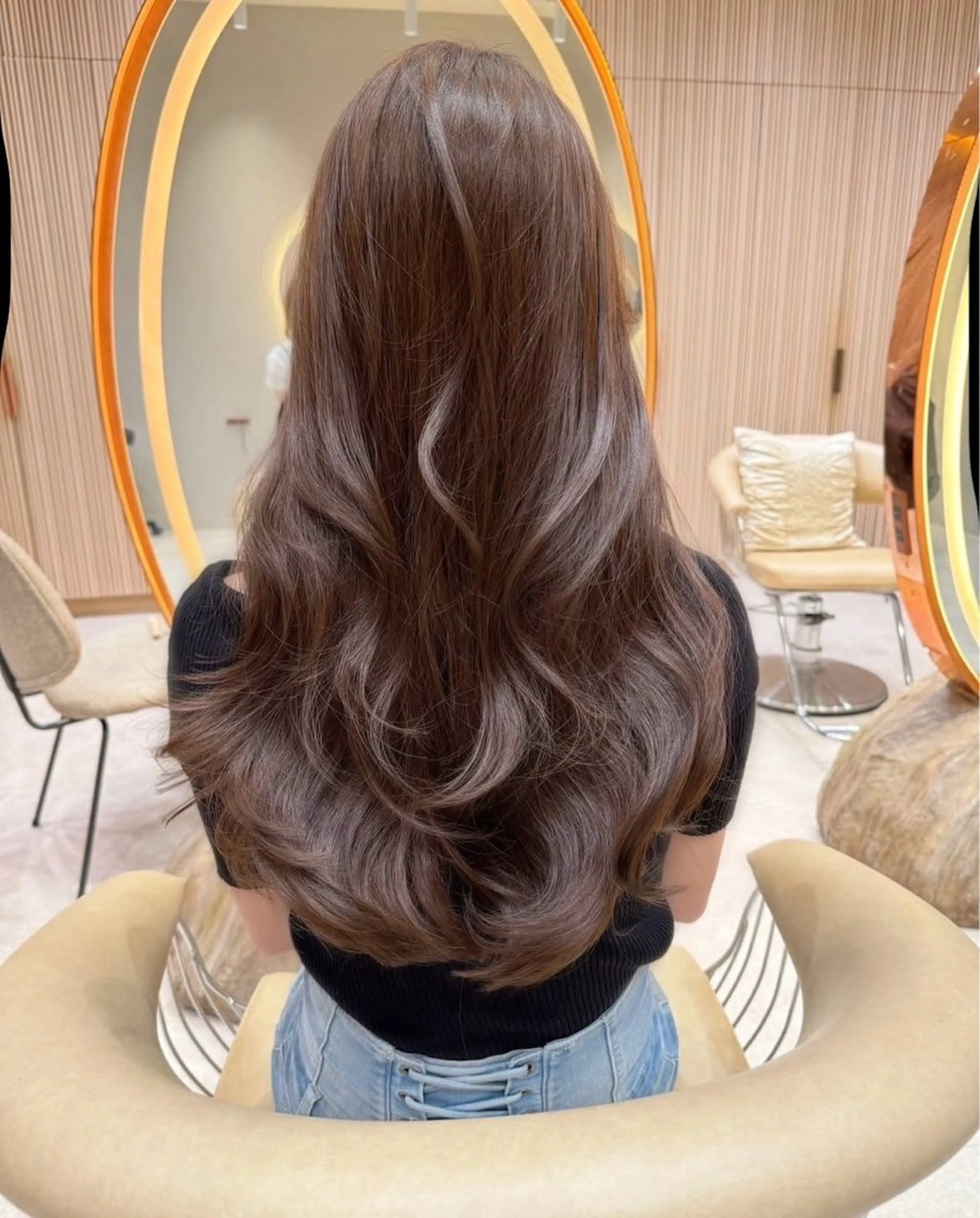 ロング ボブ ハイライト 髪質改善 矢口 明莉のヘアスタイル