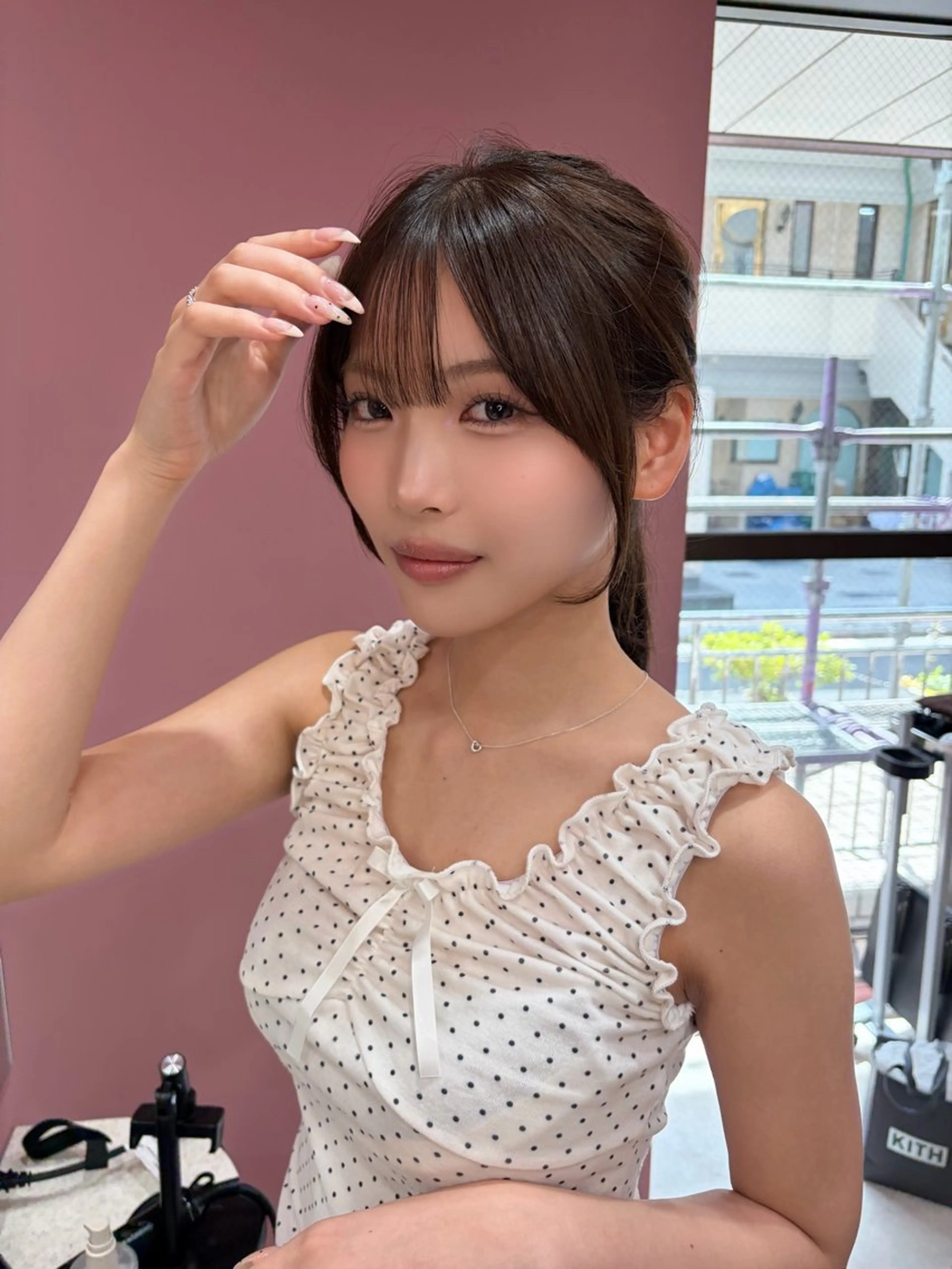 ロング 顔まわりレイヤー 顔周りカット 伸ばしかけ 韓国風ヘア レイヤーカット カット ヘアカラー トリートメント 木串 楽人のヘアスタイル