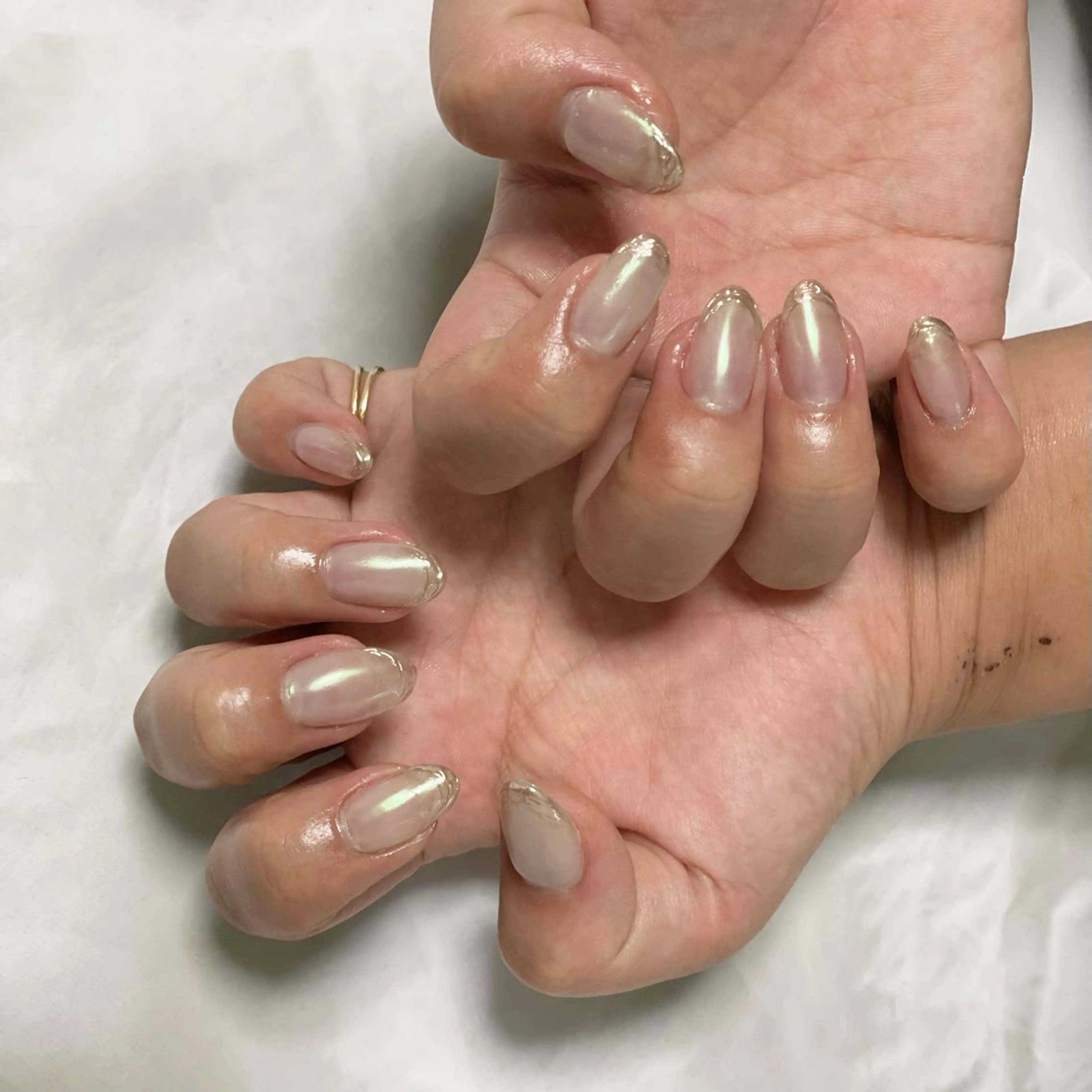 ネイル オーロラネイル フレンチネイル ミラーネイル Colorer'me クロレミーのネイルデザイン