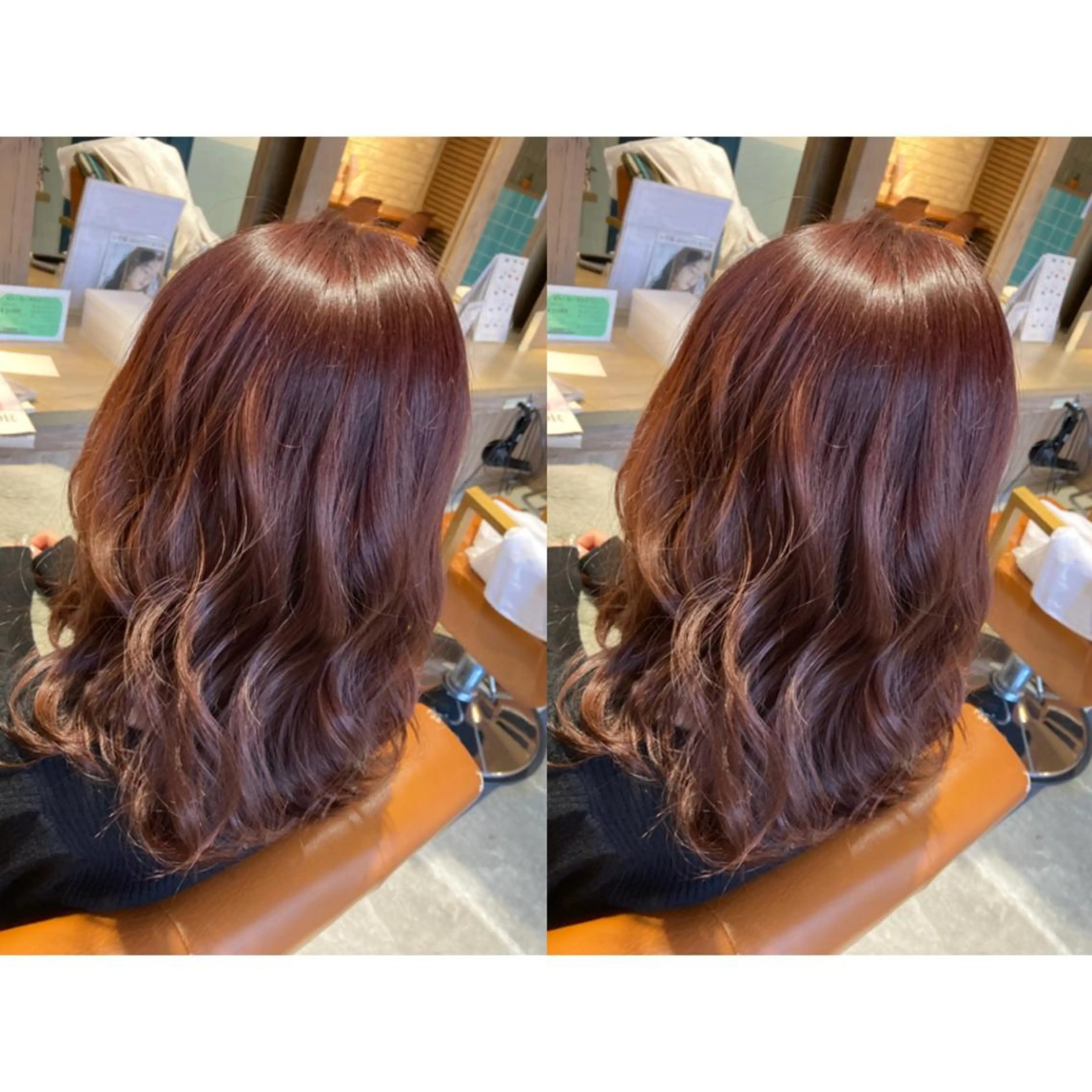 カラー レッドカラー ヘアカラー トリートメント 🐻結んで可愛い hair EMI🐻のヘアスタイル