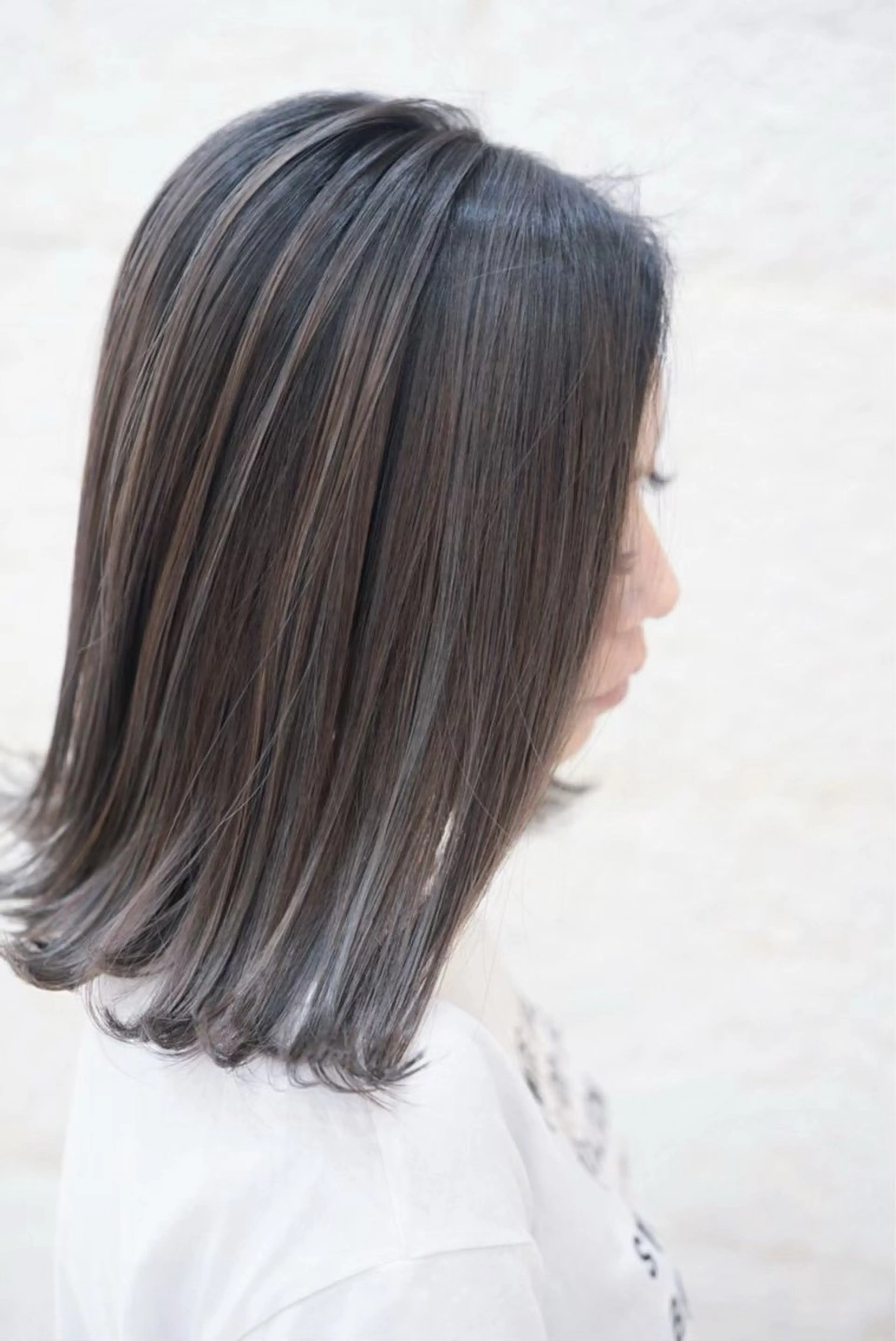 セミロング カラー 縮毛矯正 🎀 ひ な 🎀のヘアスタイル