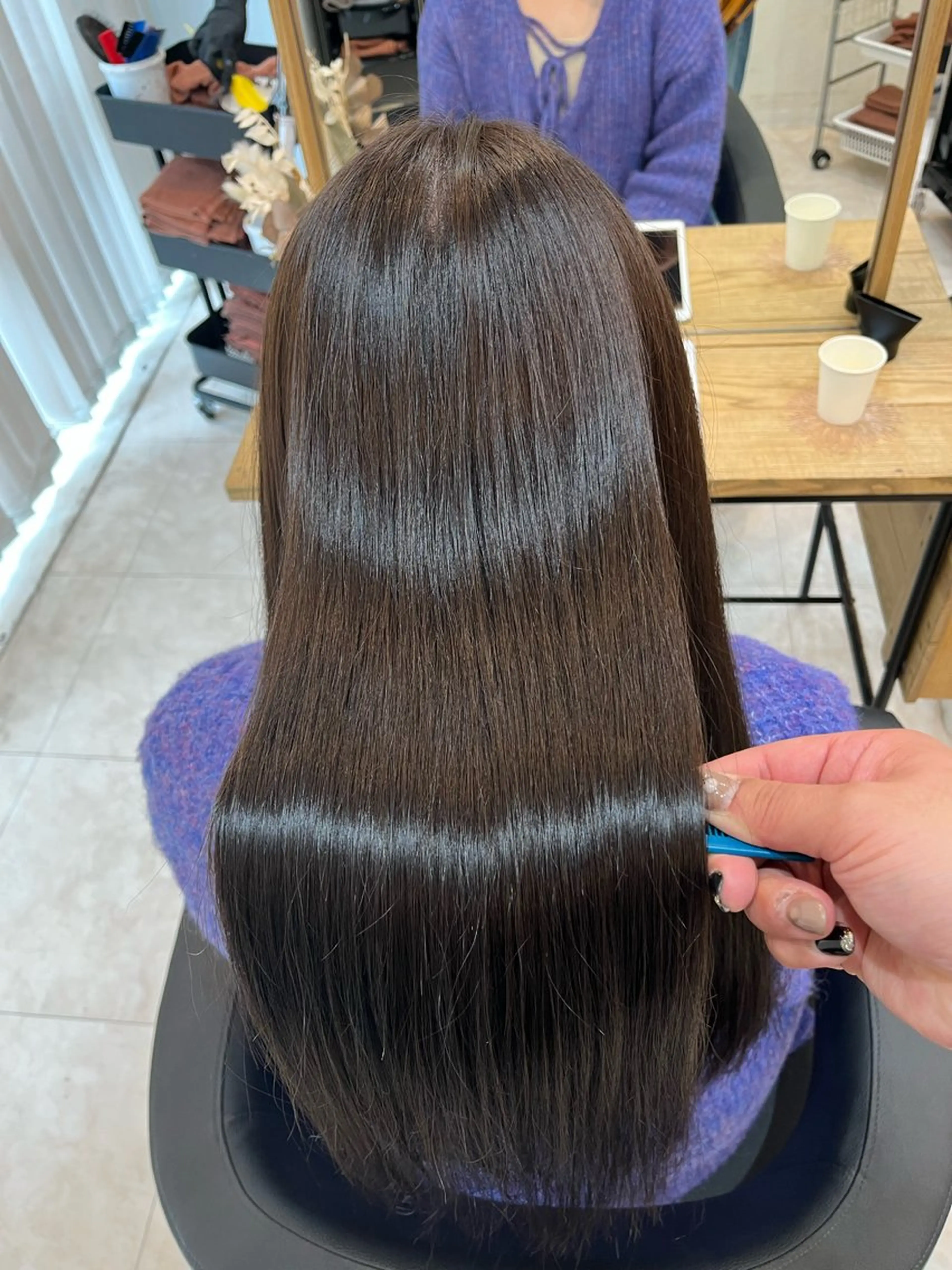 ロング カット 縮毛矯正 トリートメント 仁和山 健汰のヘアスタイル