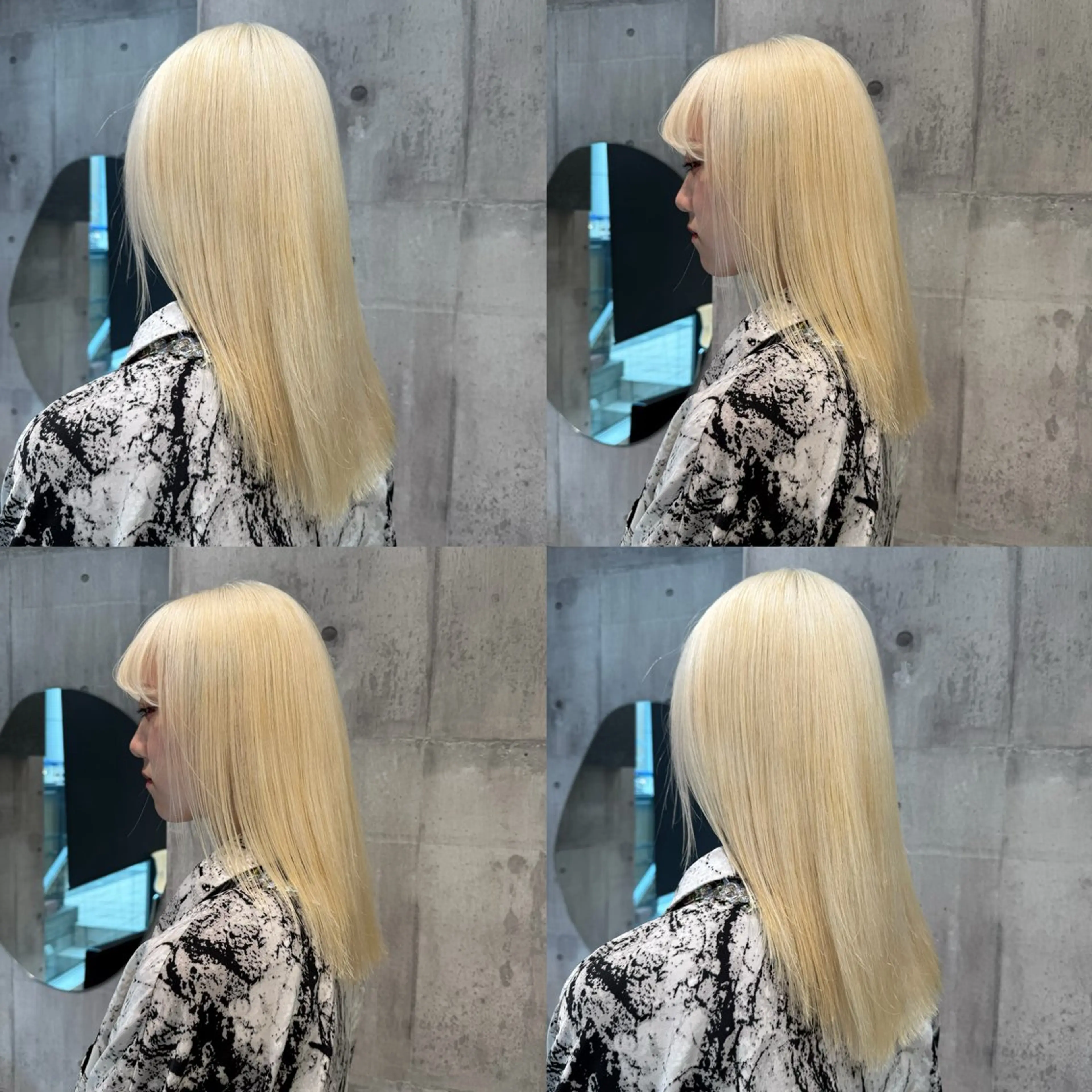 ミディアム カラー ヘアアレンジ ベージュカラー ブリーチ ブロンド デザインカラー ミルクティーベージュ ヘアカラー 【🥀履歴修正🥀】 ハイトーン職人/拓真のヘアスタイル