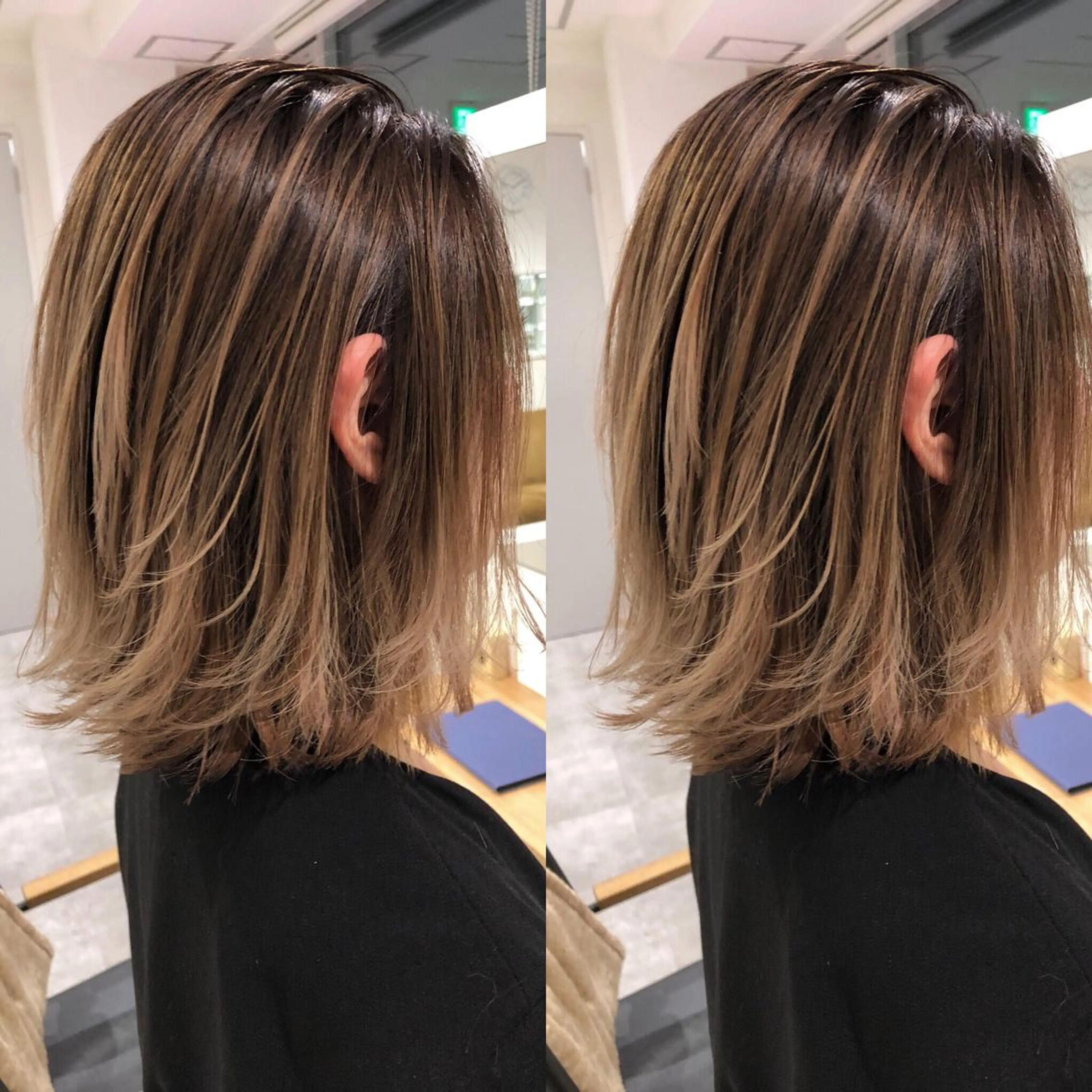 ショート カラー バレイヤージュ レイヤーカット ヘアカラー JILBLAN京都 ショート/ハイライトのヘアスタイル