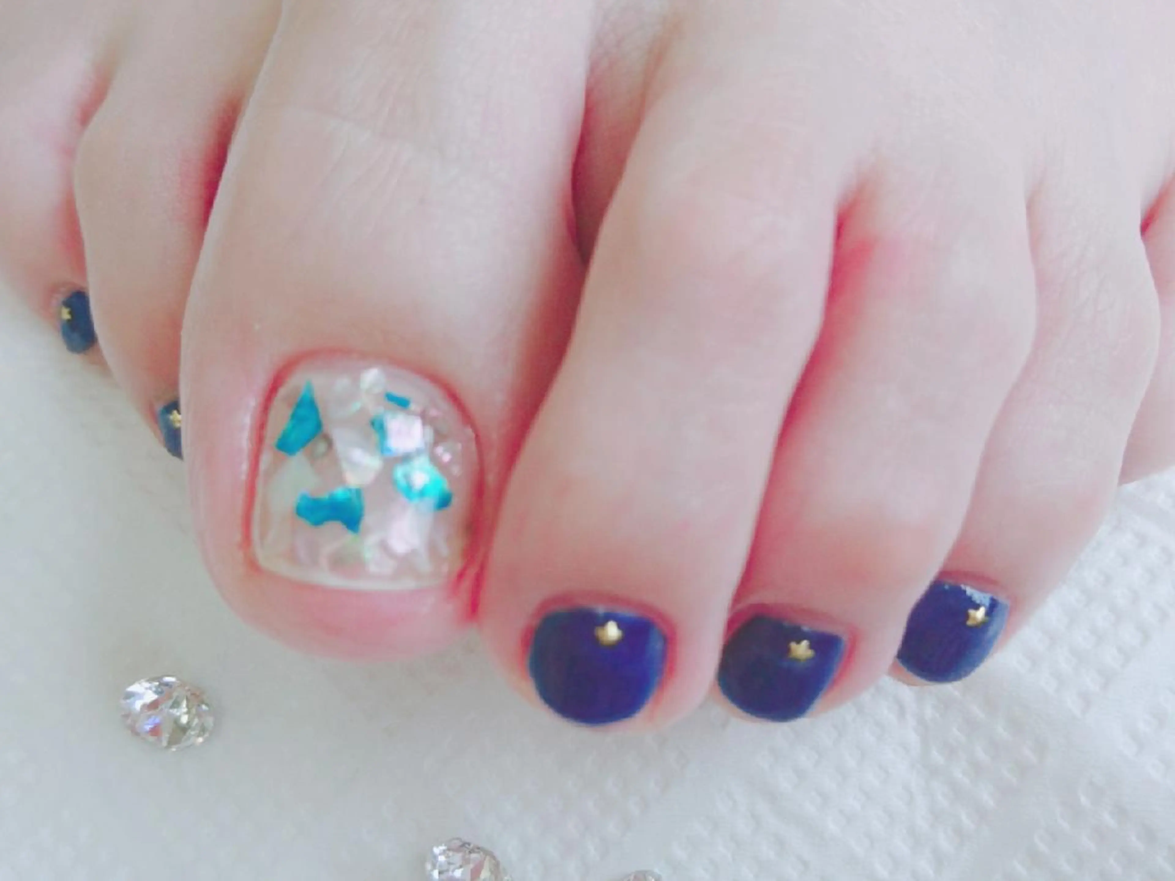 ネイル フットネイル ネイビー プライベートサロン Rosy Lilyのネイルデザイン