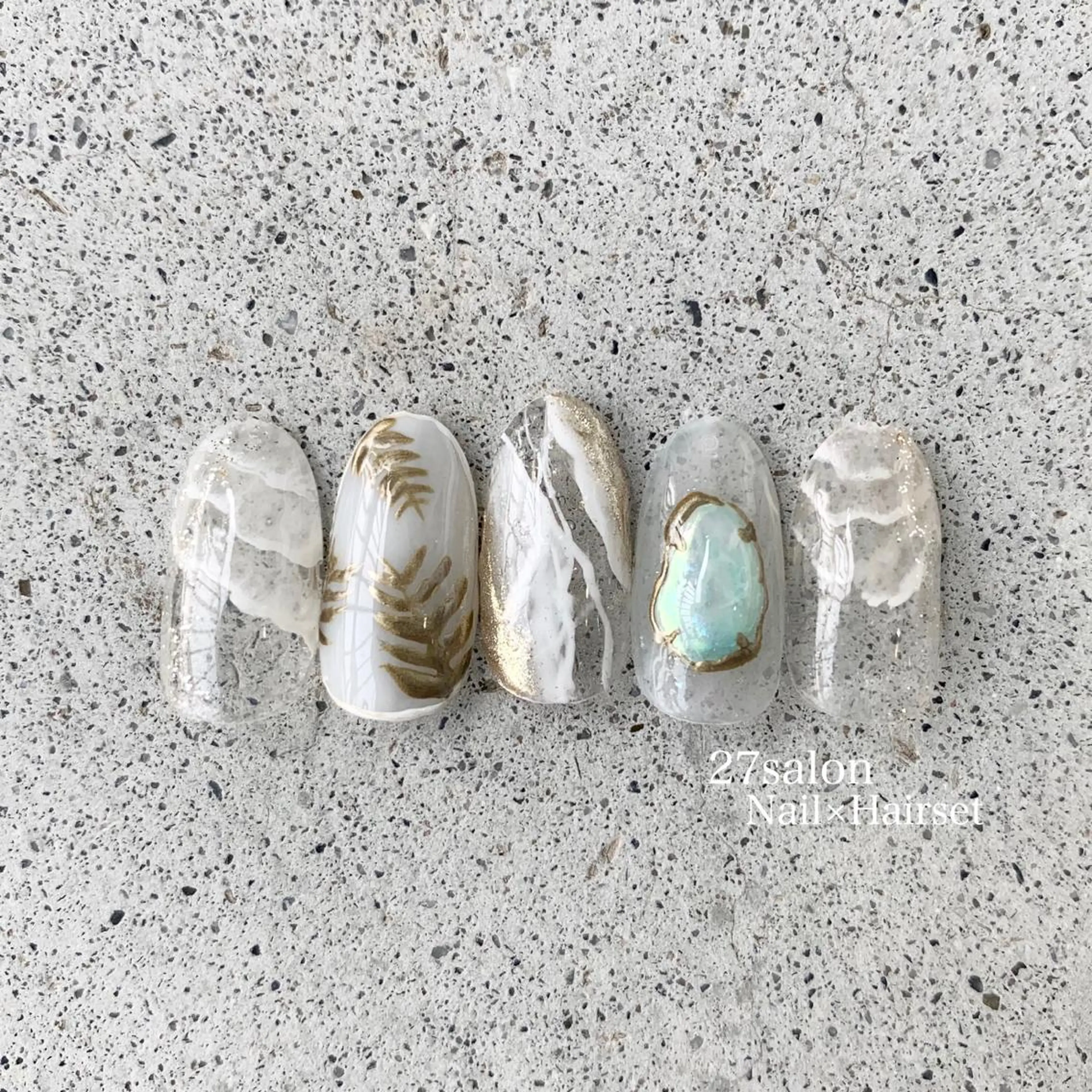 ネイル ニュアンスネイル 春ネイル ハンドネイル 27salon yuinaのネイルデザイン