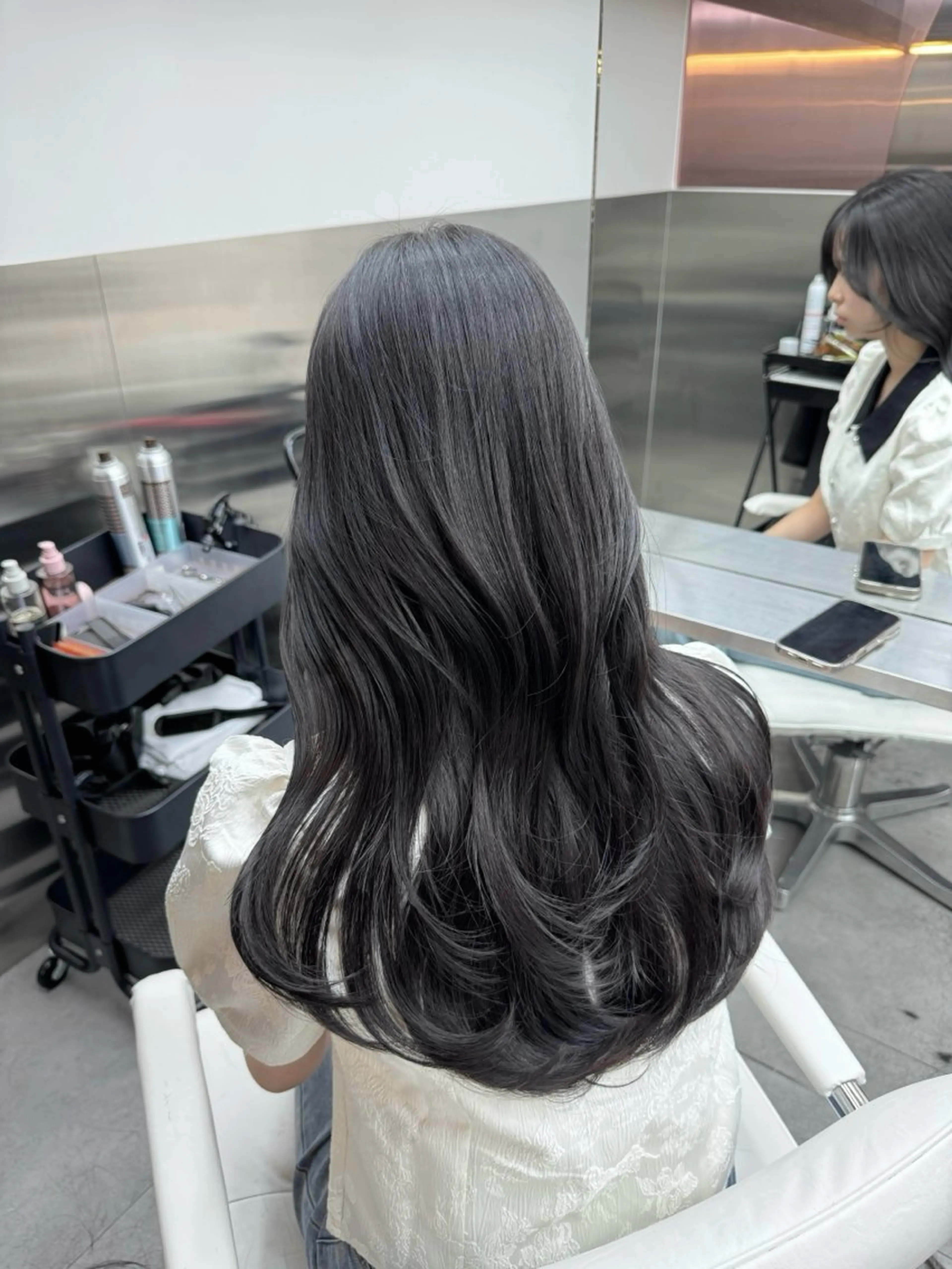 セミロング カラー グレージュ 韓国風ヘア レイヤーカット カット ヘアカラー トリートメント 髪質改善/美髪縮毛矯 正のスペシャリストのヘアスタイル