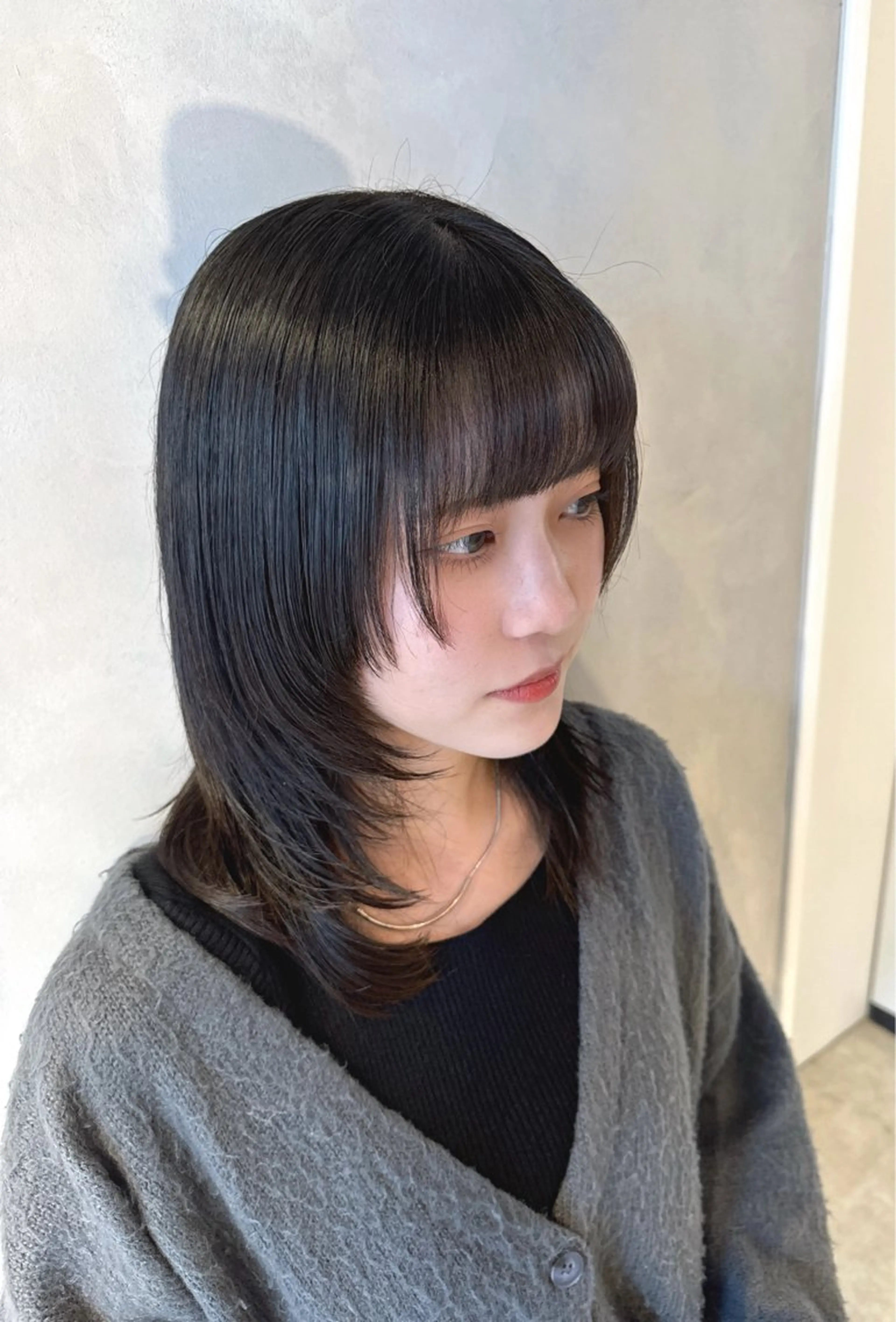 セミロング レイヤーカット 透明感カラー✨艶髪 制作🌱山根あゆみのヘアスタイル