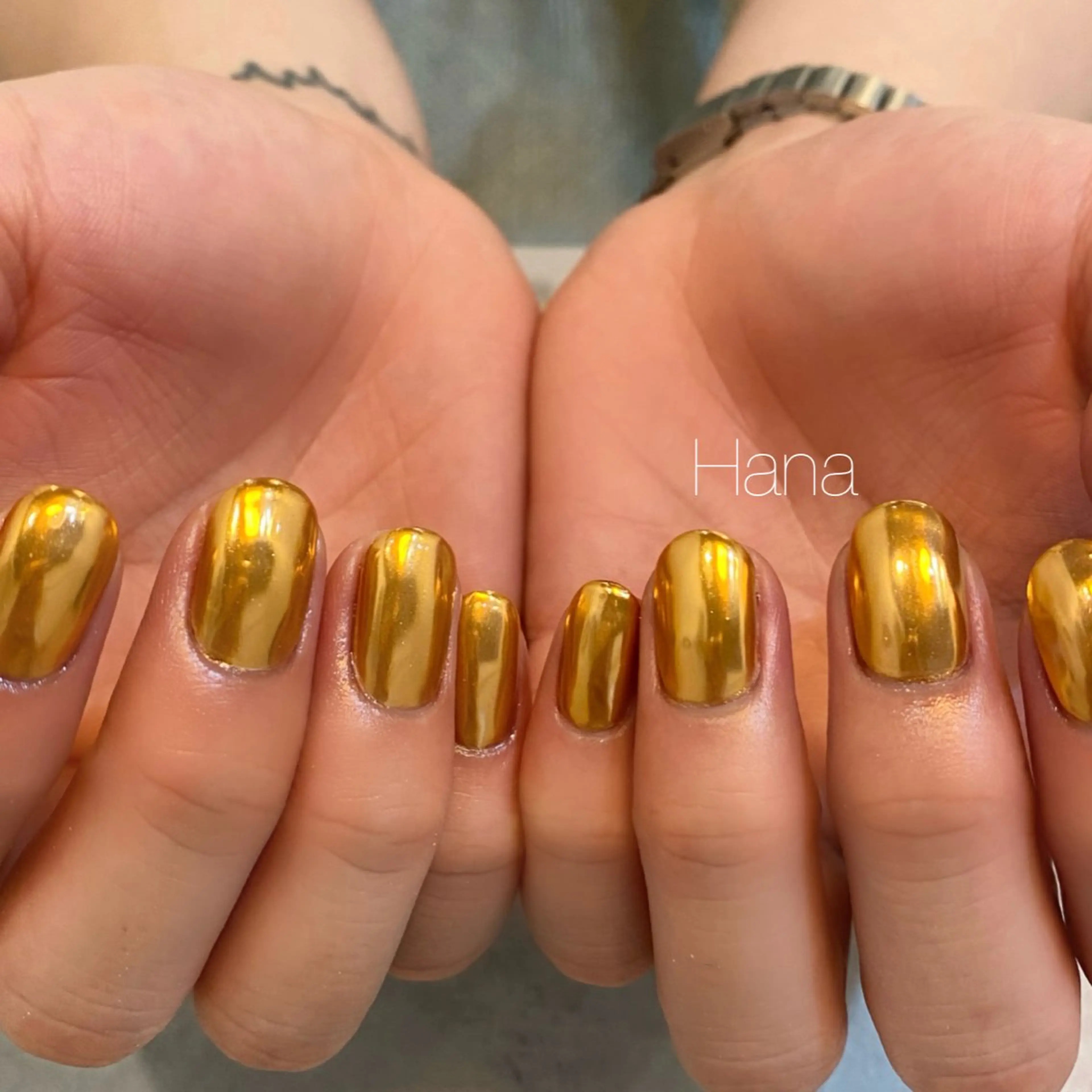 ネイル ミラーネイル HANA /NOEM nailsalonのネイルデザイン