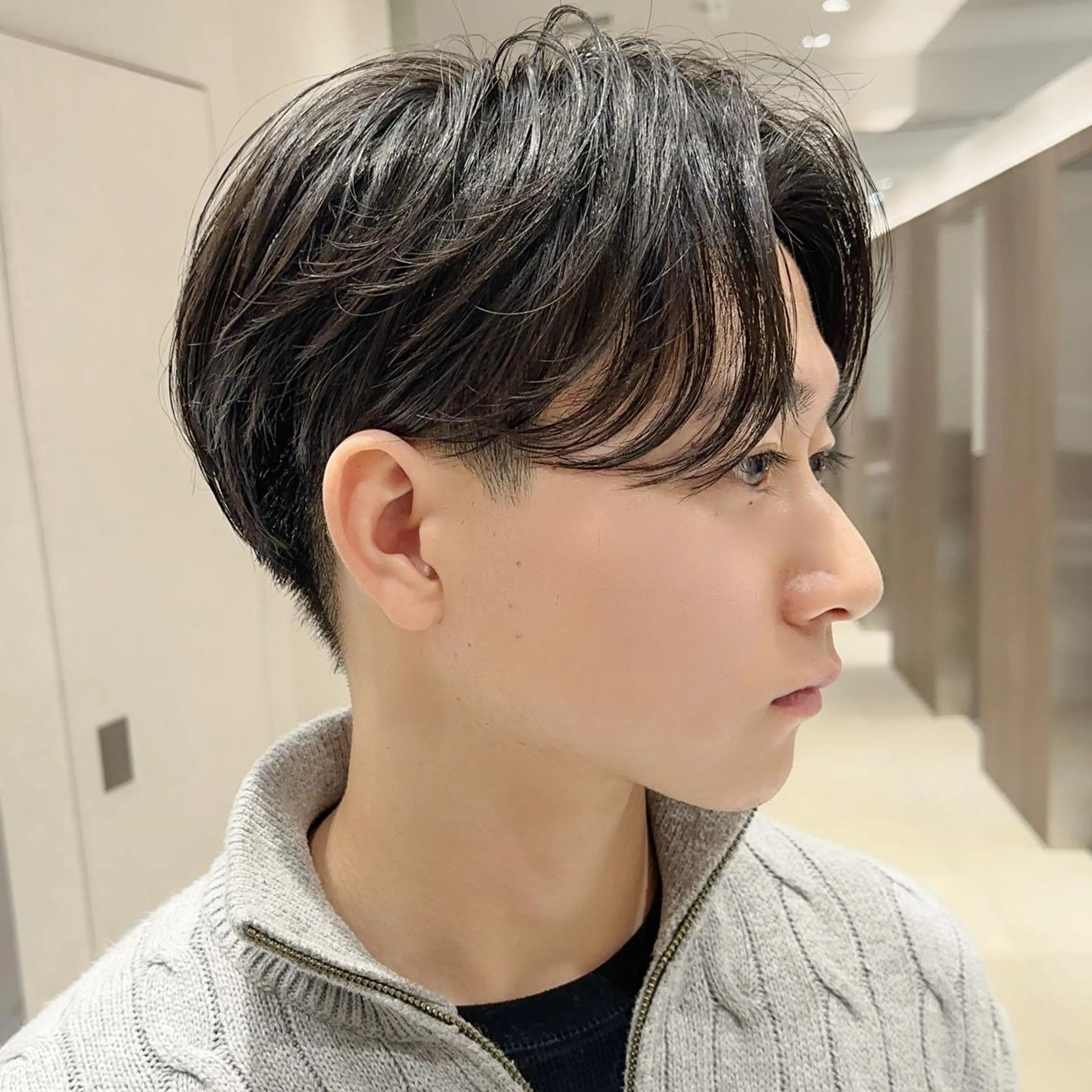 メンズ センターパート メンズ韓国風 韓国マッシュ マッシュ メンズパーマ レイヤーカット/ レイヤーボブ/kiiのヘアスタイル